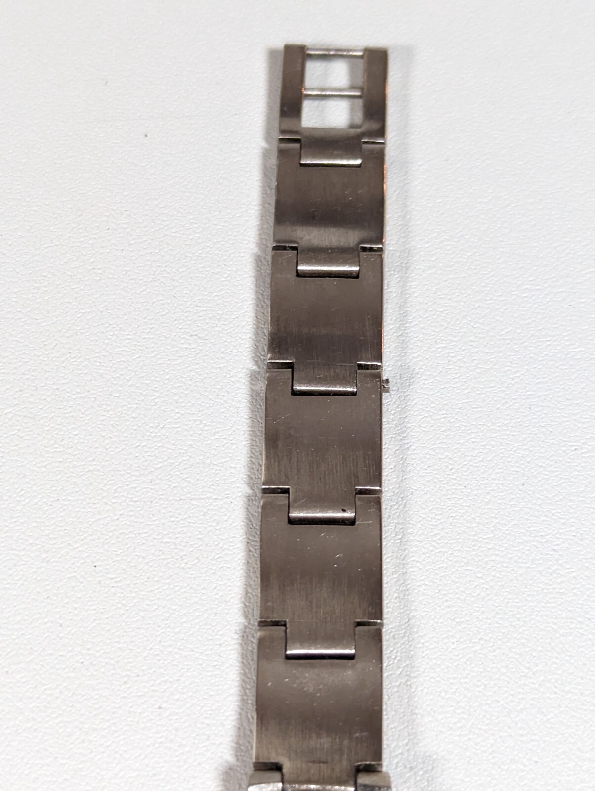 Anne Klein Black Dial Silver Tone Round Case Link Bracelet Band Watch 6.5 Inch