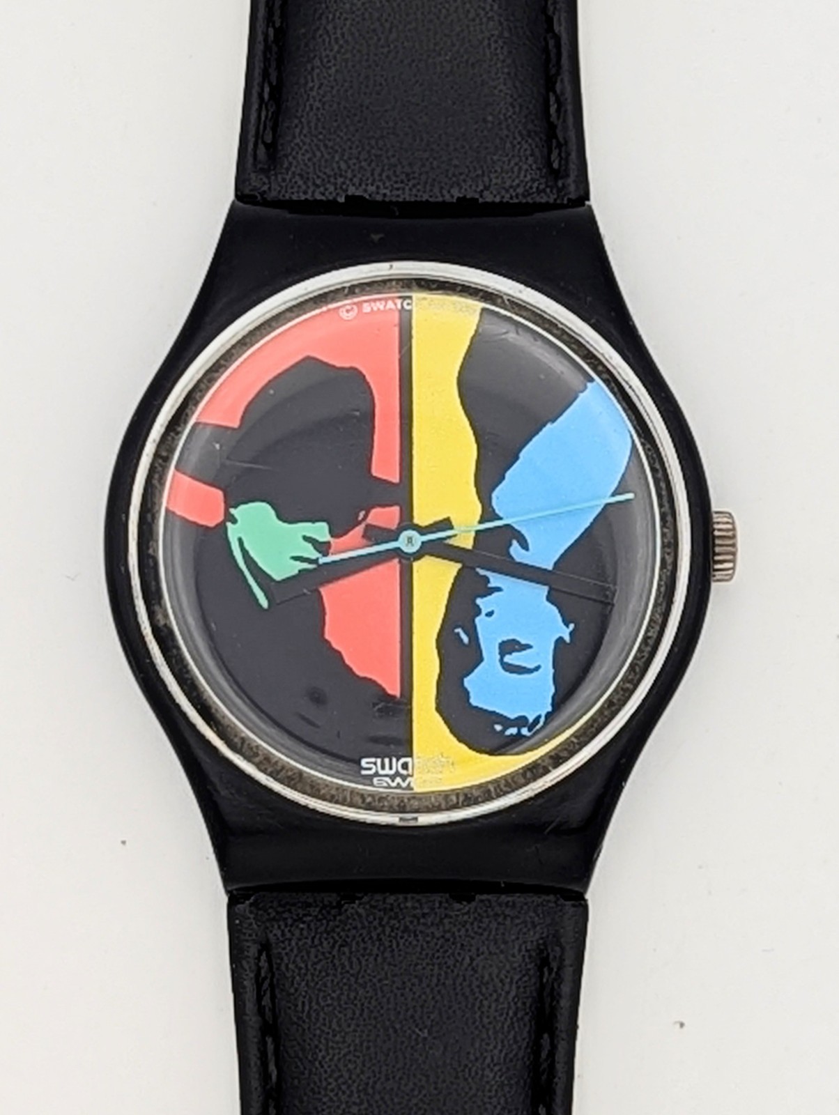 Vintage 1988 Swatch COLOURED LOVE GB122. Exc Cond. Fully Works. New Strap. Boxed