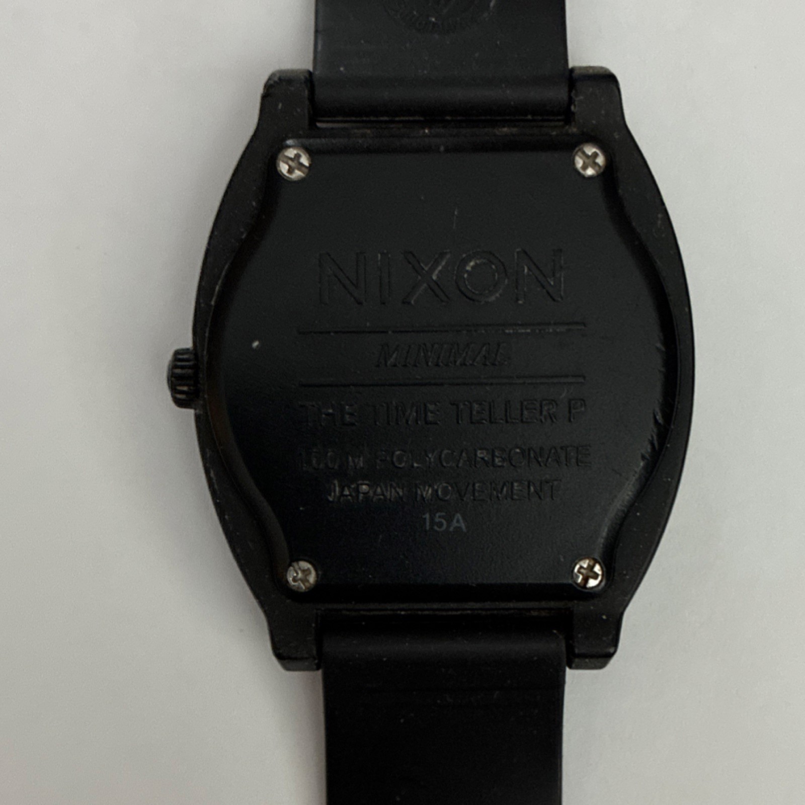 Nixon Minimal The Time Teller P Black Polycarbonate Quartz 100M Water Resistant