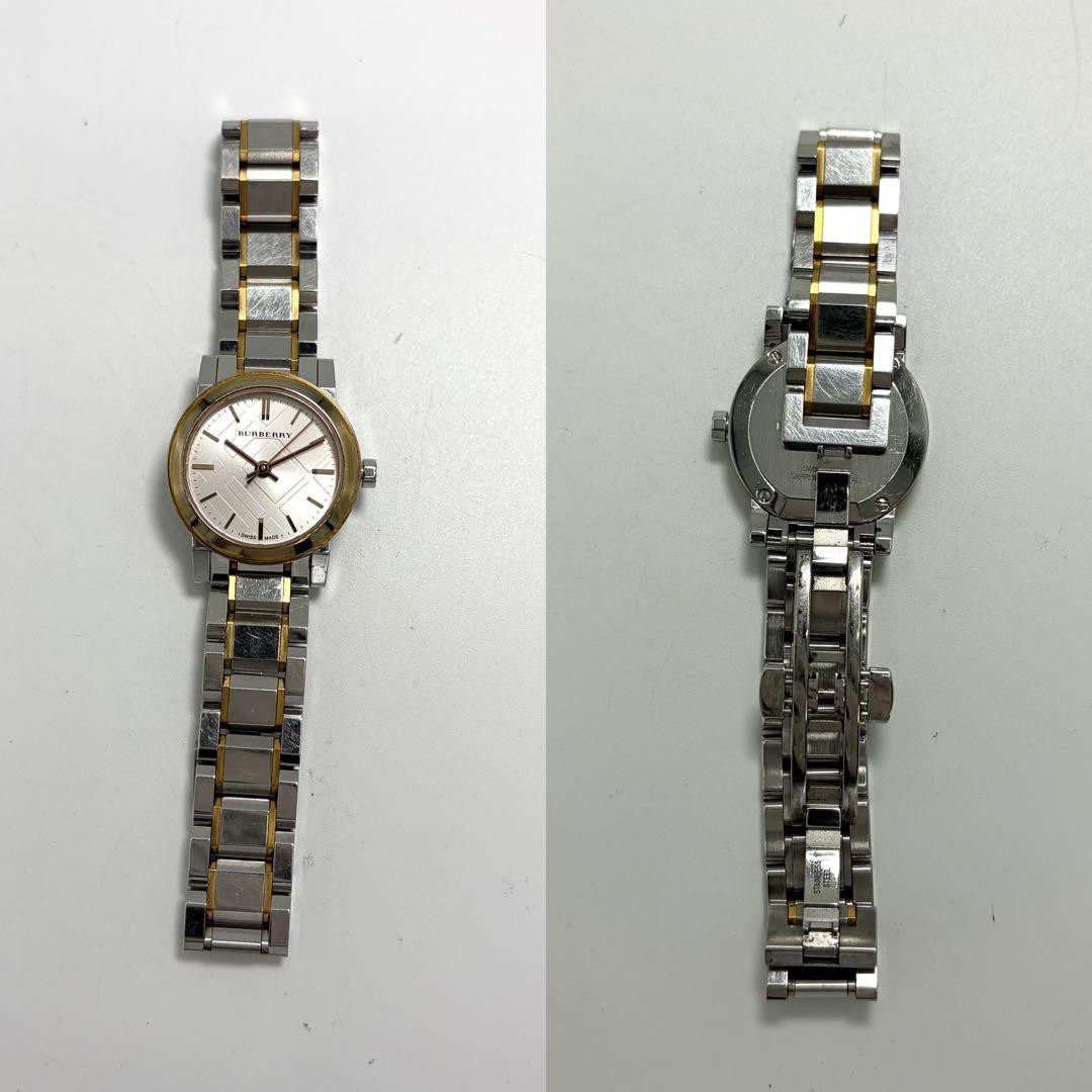 Working BURBERRY Wristwatch Nova Check Gold Combo Ladies