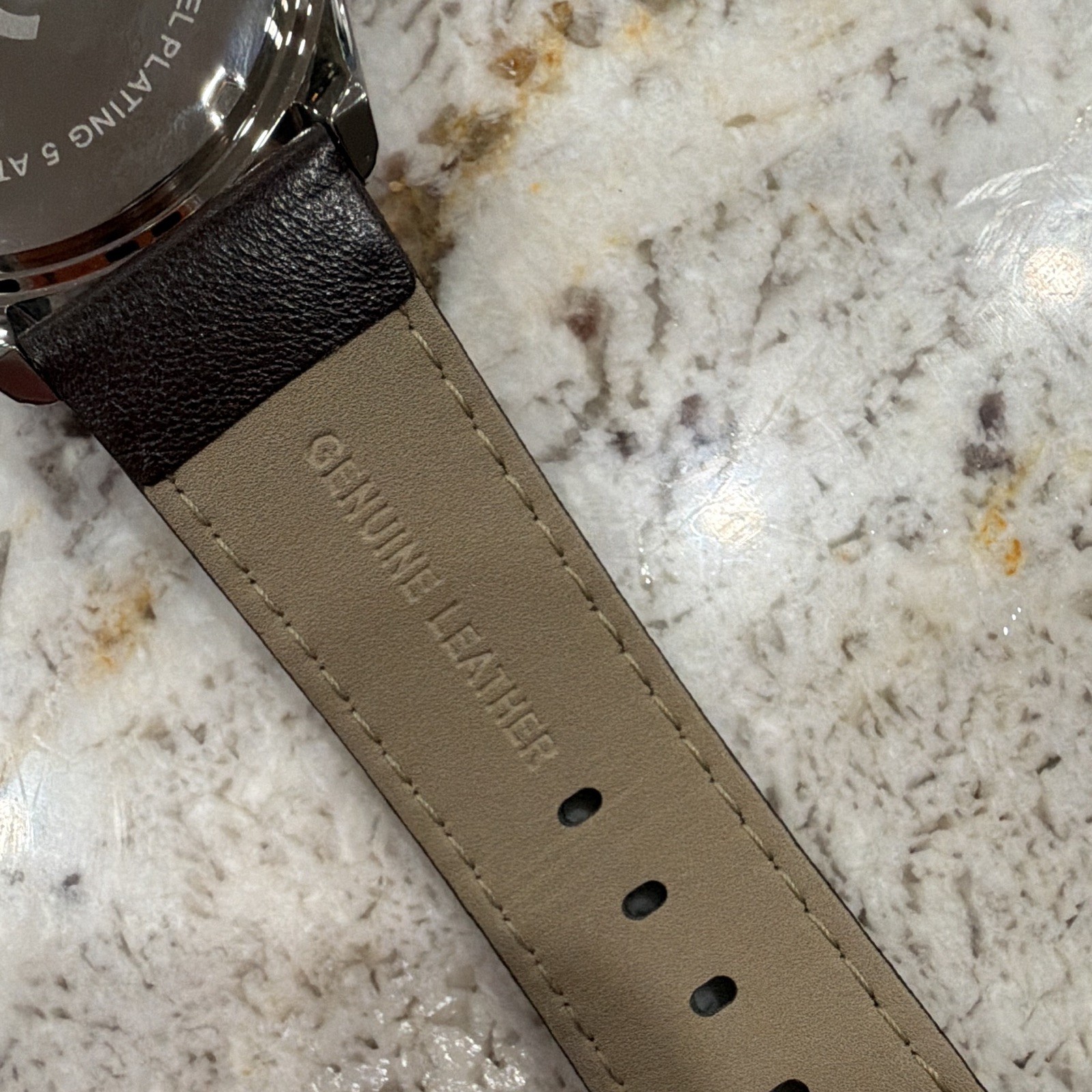 Daniel Klein Premium Blue Textured Dial Day/Date Quartz Brown Leather 5 ATM