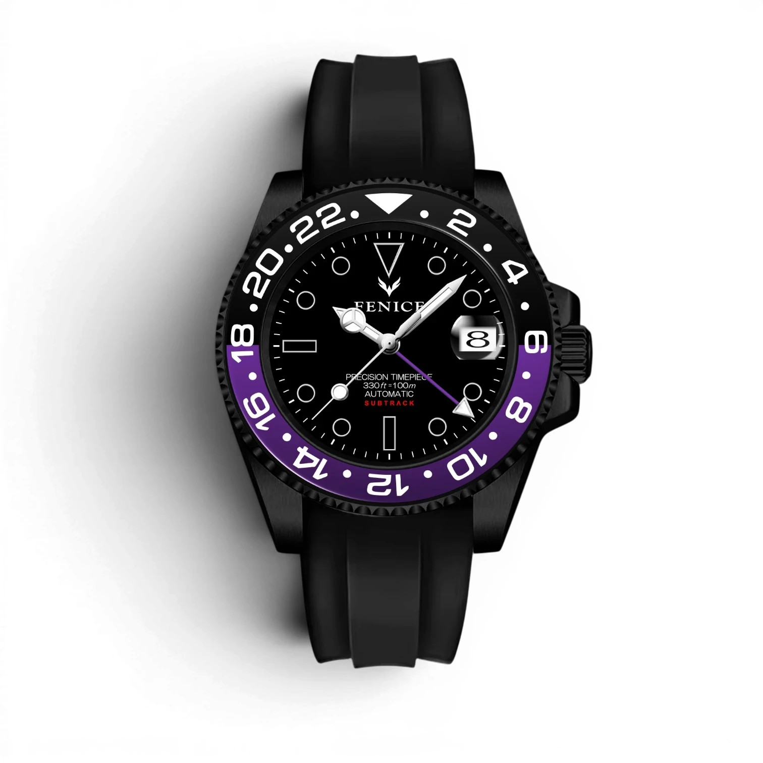Phoenix Subtrack Nightshade Noir GMT 10ATM Automatic Watch with NH34 Movement