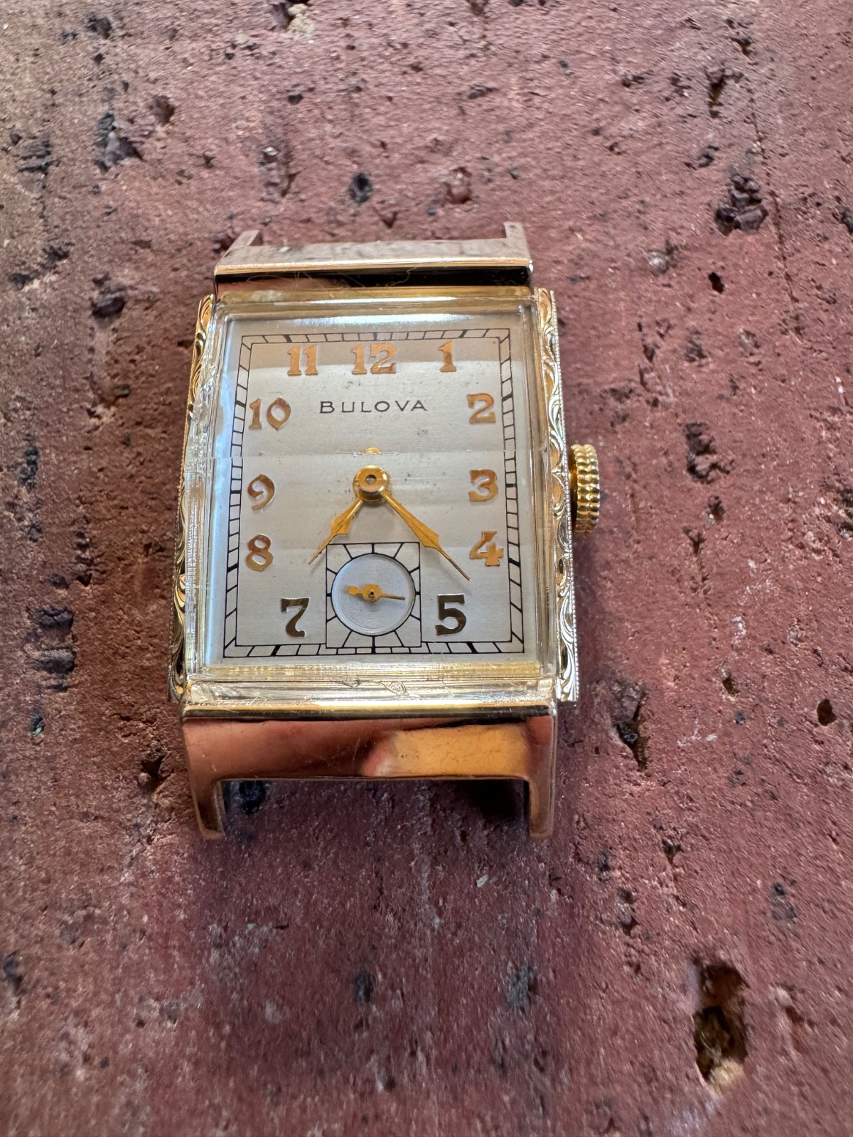 Bulova 1950s Vintage Art Deco Tank Style Watch Running