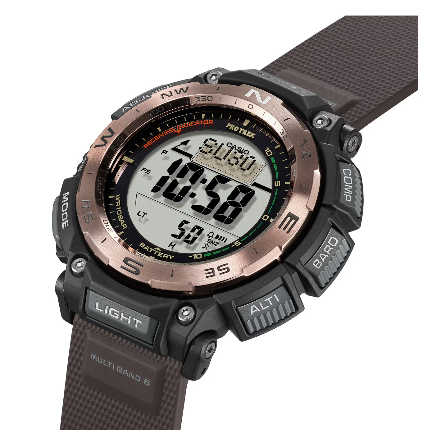 CASIO PRO TREK PRW-3400Y-5JF Brown Solar Waterproof Direction Altitude