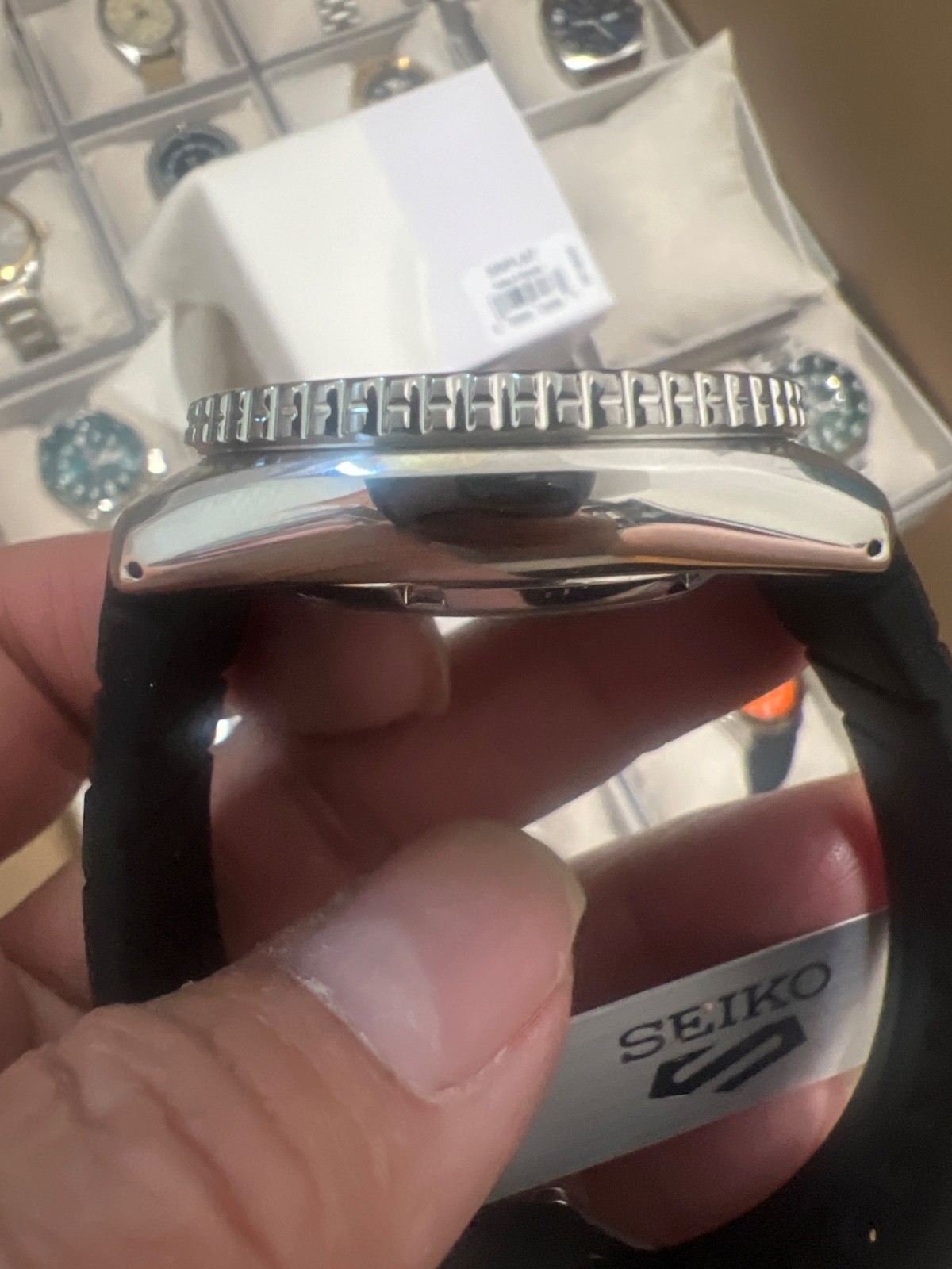 Seiko Men 5 Sports ❤️Automatic Yellow Dial 42.5 mm Rubber Strap Watch SRPL87