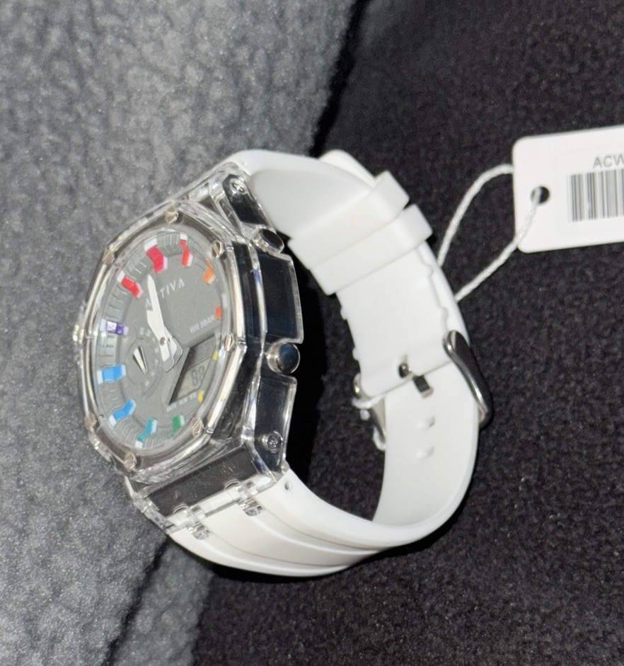 Activa X Invicta Men’s Digital Watch 44.2mm White Multicolor ACW2100-003