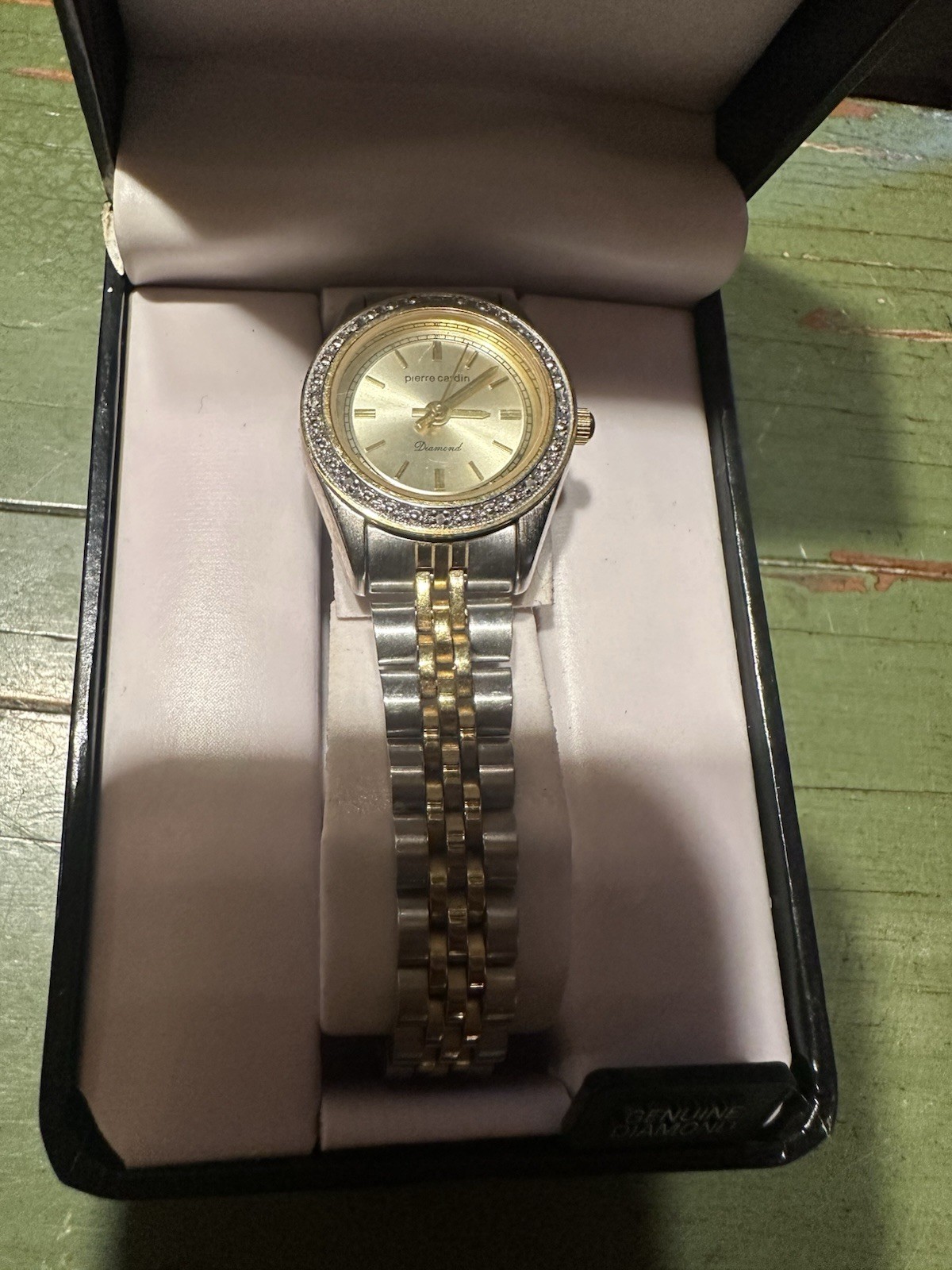 Pierre Cardin Diamond Women’s Quartz Analog Two-Tone SS Bracelet Watch w/Box