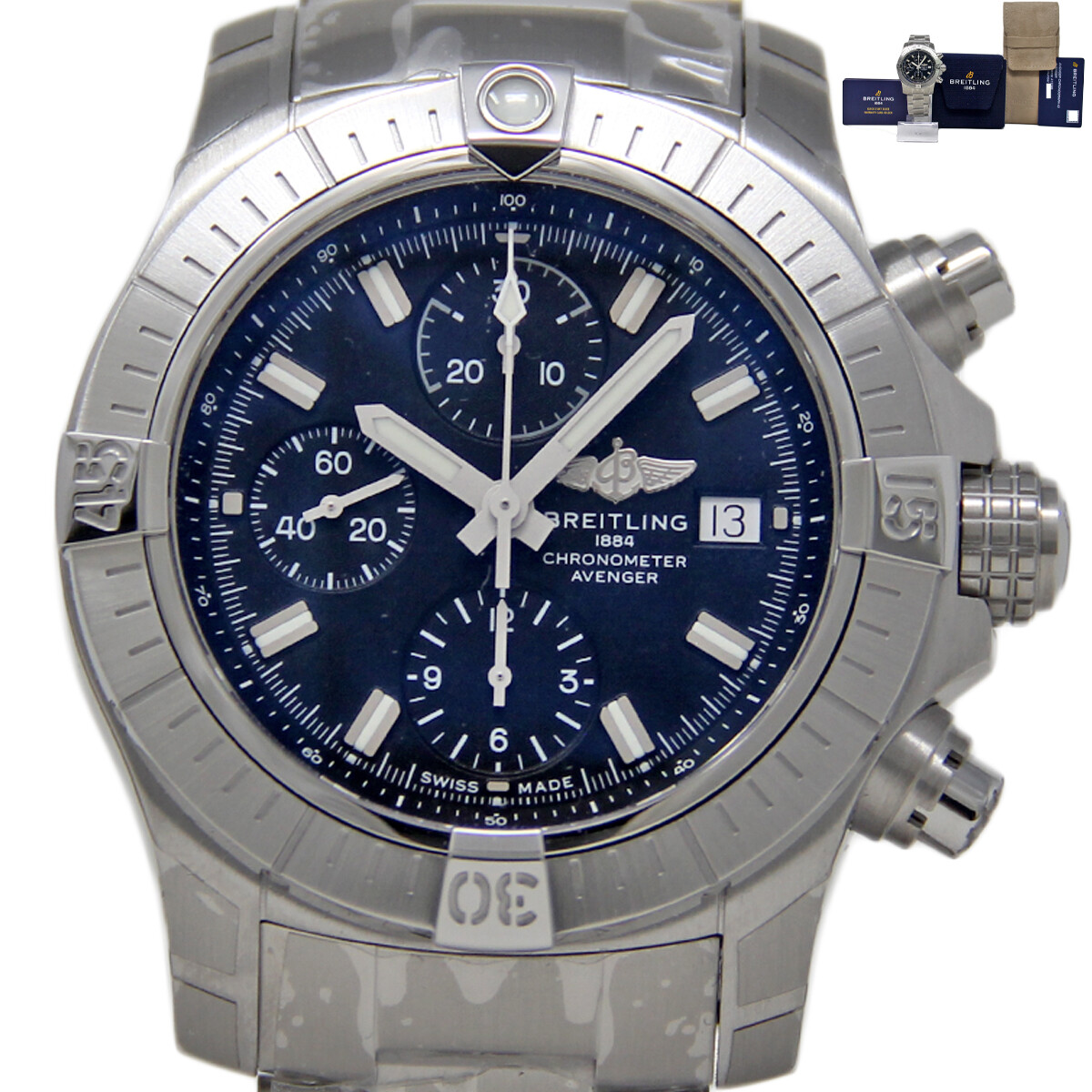 NEW Breitling Avenger Chronograph 43mm A13385 AUTOMATIC *FACTORY WARRANTY #BR180