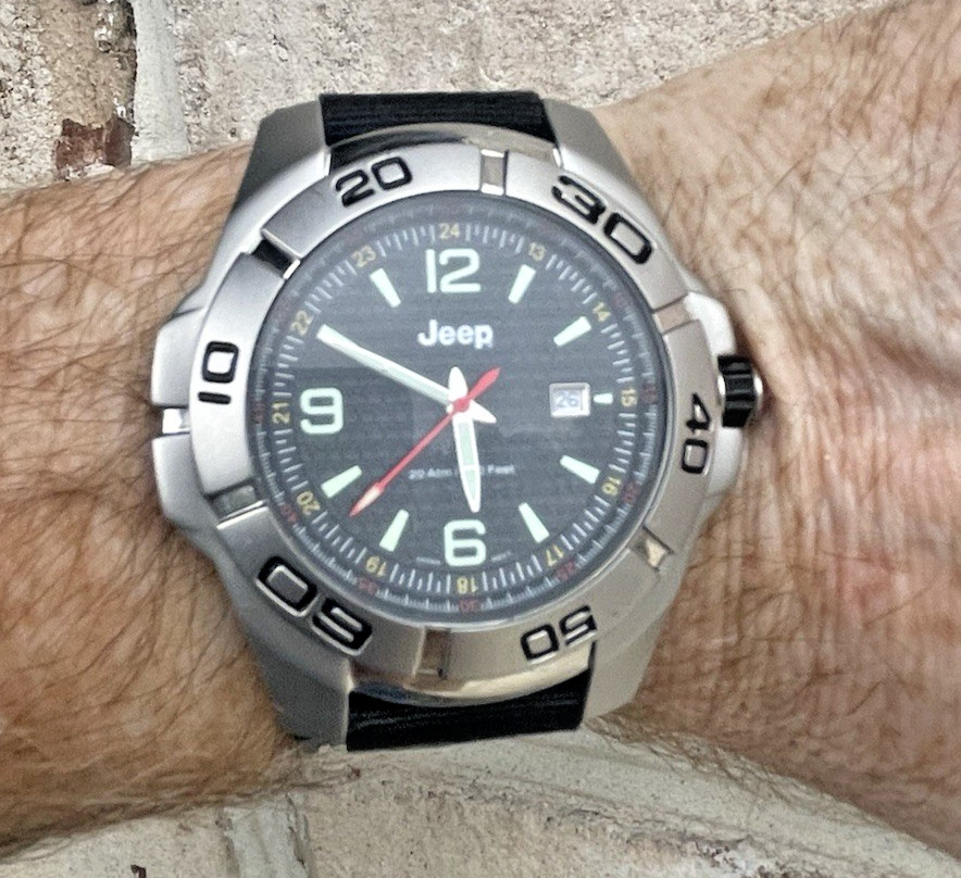 Jeep 600ft Dive Watch 50mm Model 2007 Rugged Military Style Screw Down Crown