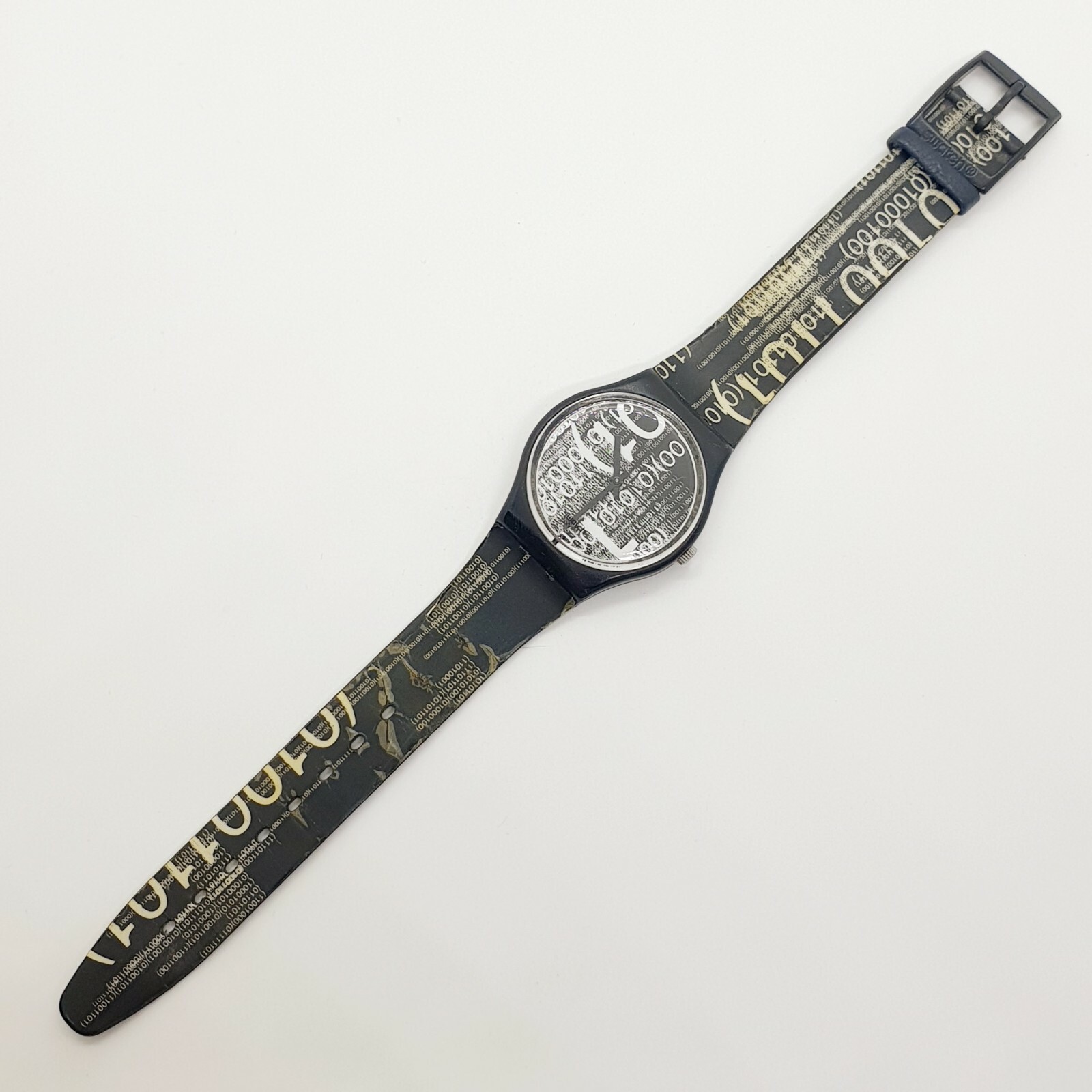 1996 Black and White Swiss Swatch Watch, Photography Artist Swatch Watch 90s