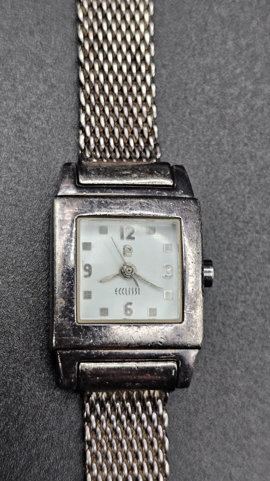 Ecclissi 925 Sterling Silver Ladies Multi Chain Mesh Band Watch – WORKING