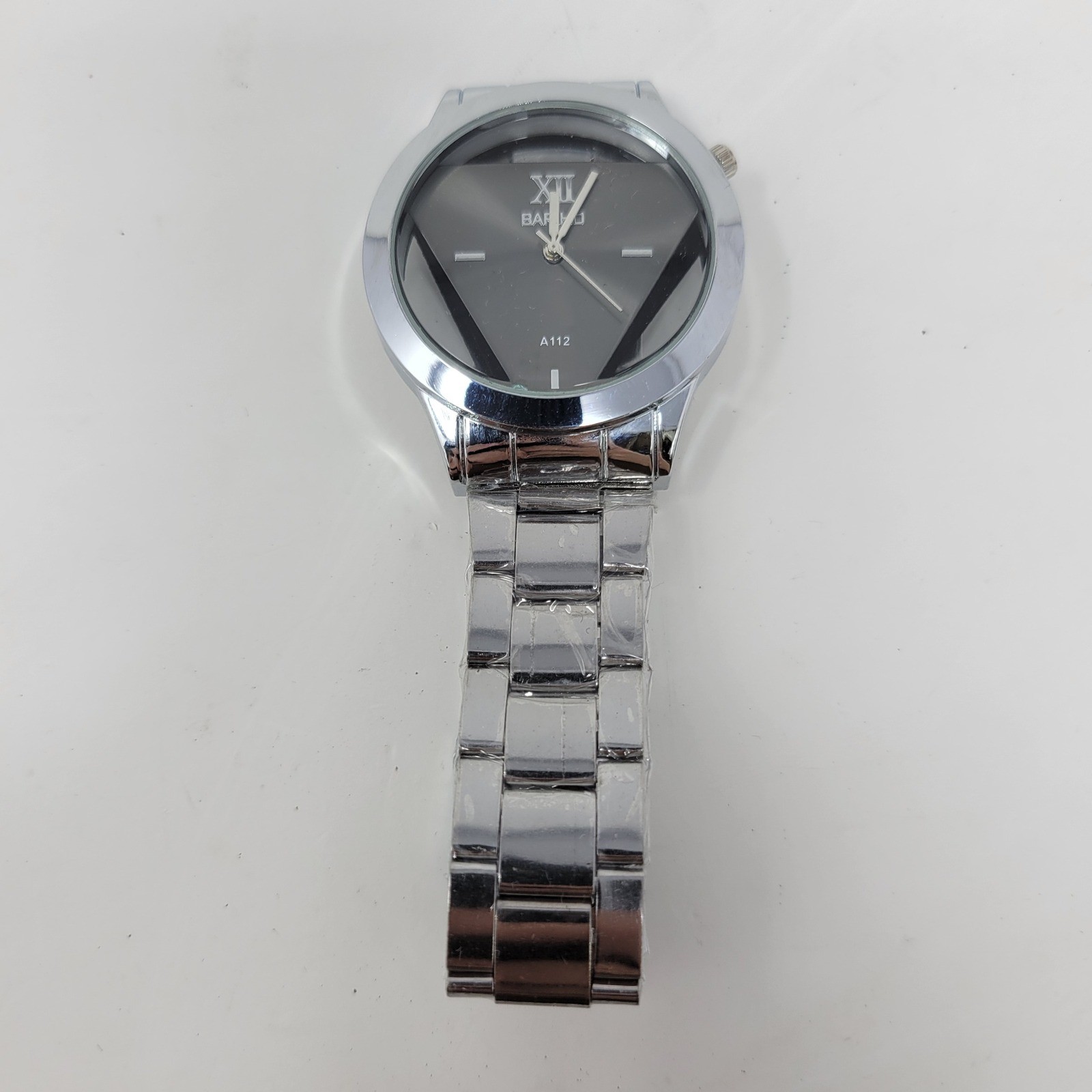 Bariho A112 Silver Tone Stainless Steel Watch Triangular Dial Modern Geometric