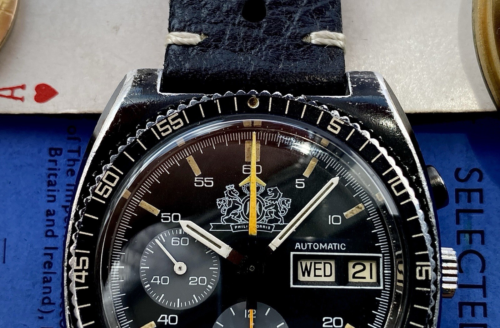 1974 Lemania Chronograph 5012 Philip Morris McLaren F1 team watch Aluminium PVD