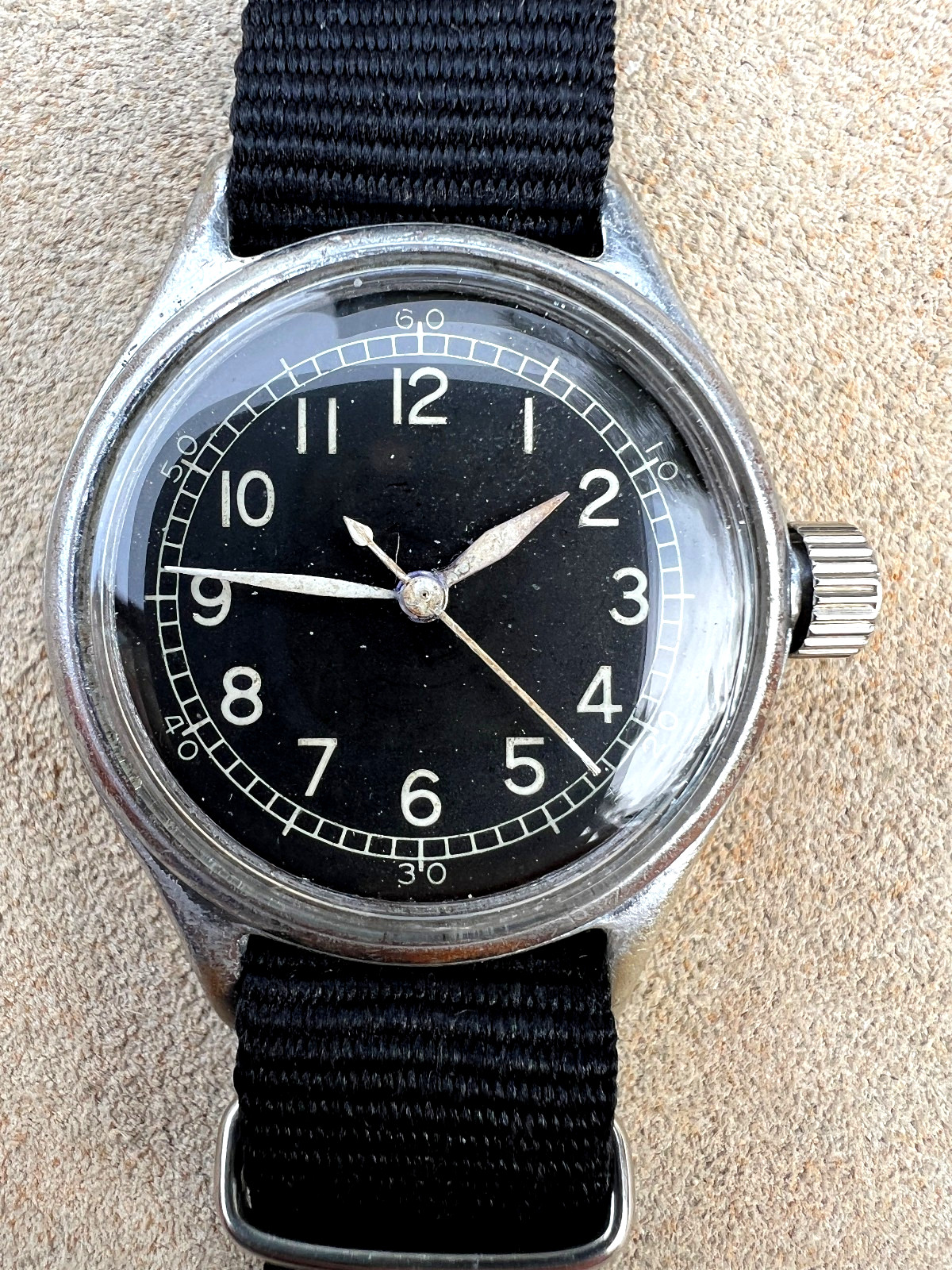 Vintage Bulova A-11 military watch WW2 10AKCH gilt black Hacks Serviced Works