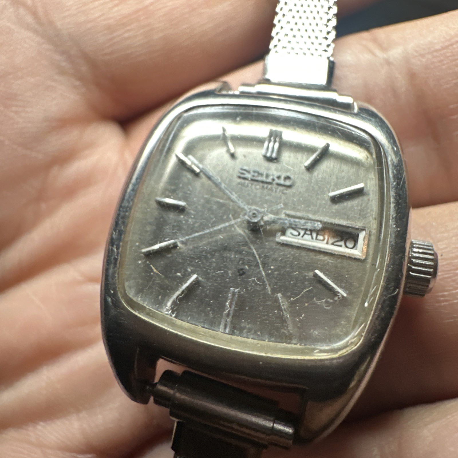 Works VTG Seiko Automatic hi- Beat 21 Jewels Ladies Watch 23mm New Strap Fit 6In