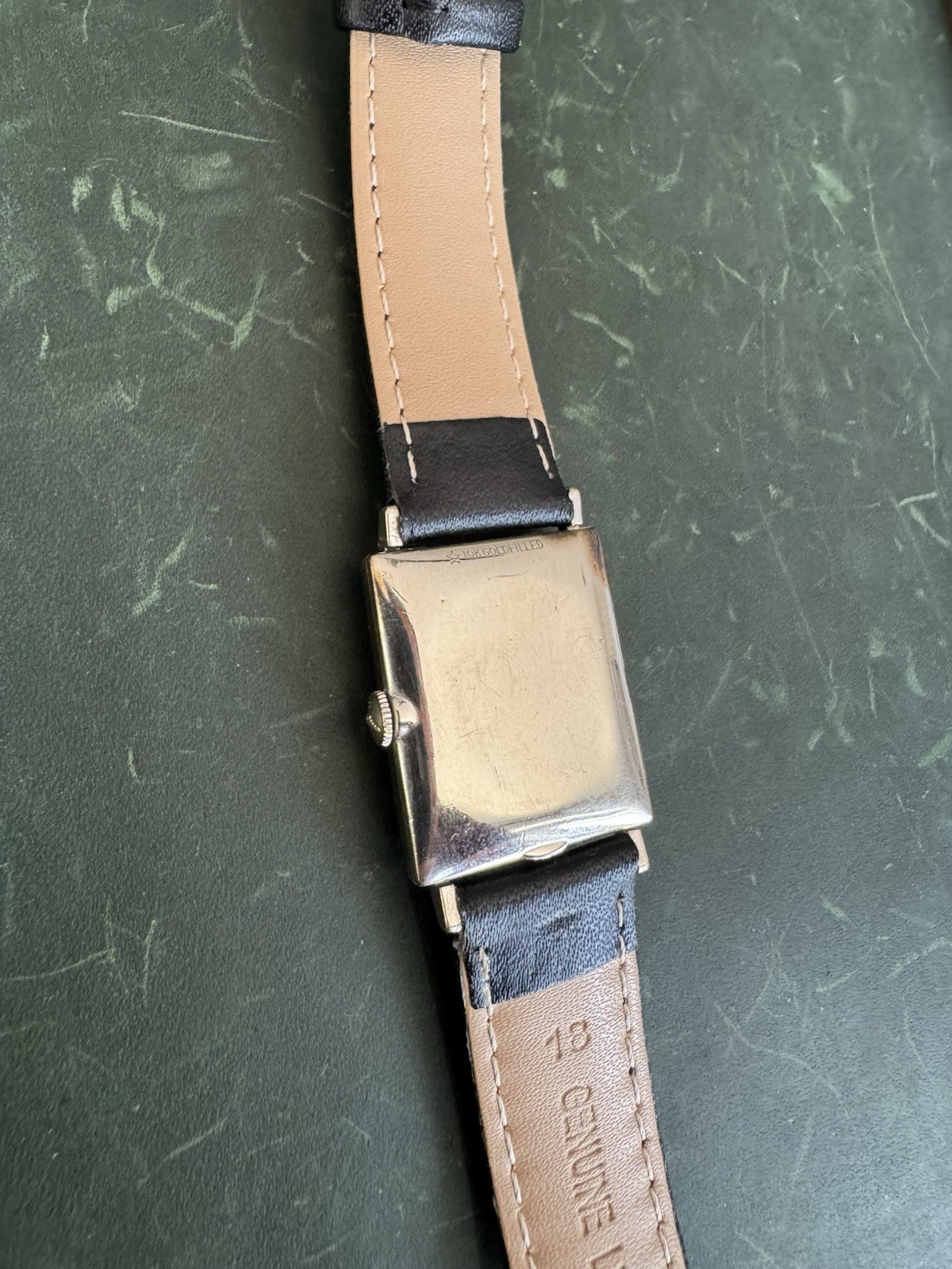 Longines Art Deco 1960s Tank Watch Gold Filled Silver Dial Runs Well Manual Wind