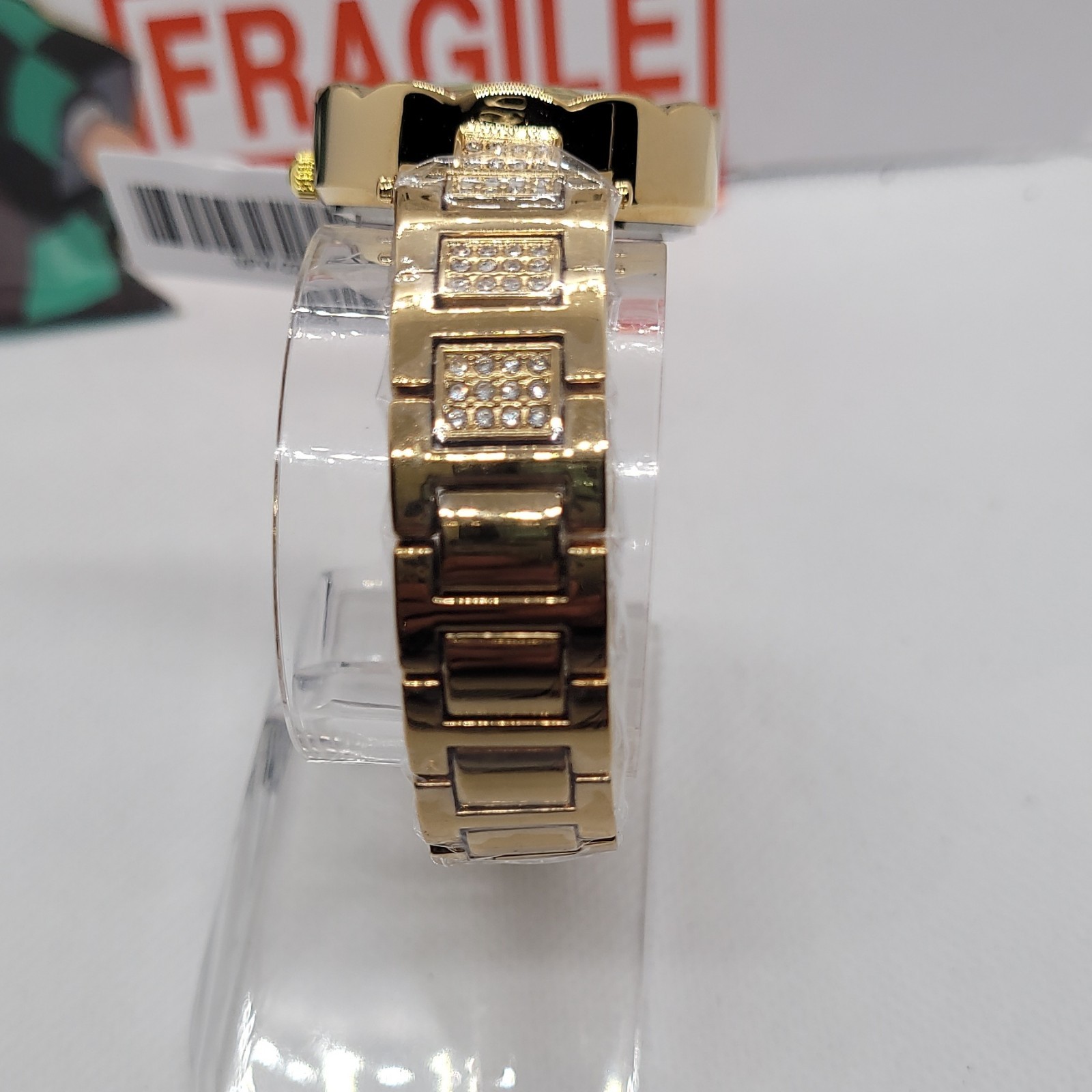274 montres prestige 33mm gold dress diamond bezel bracelet analog wristwatch