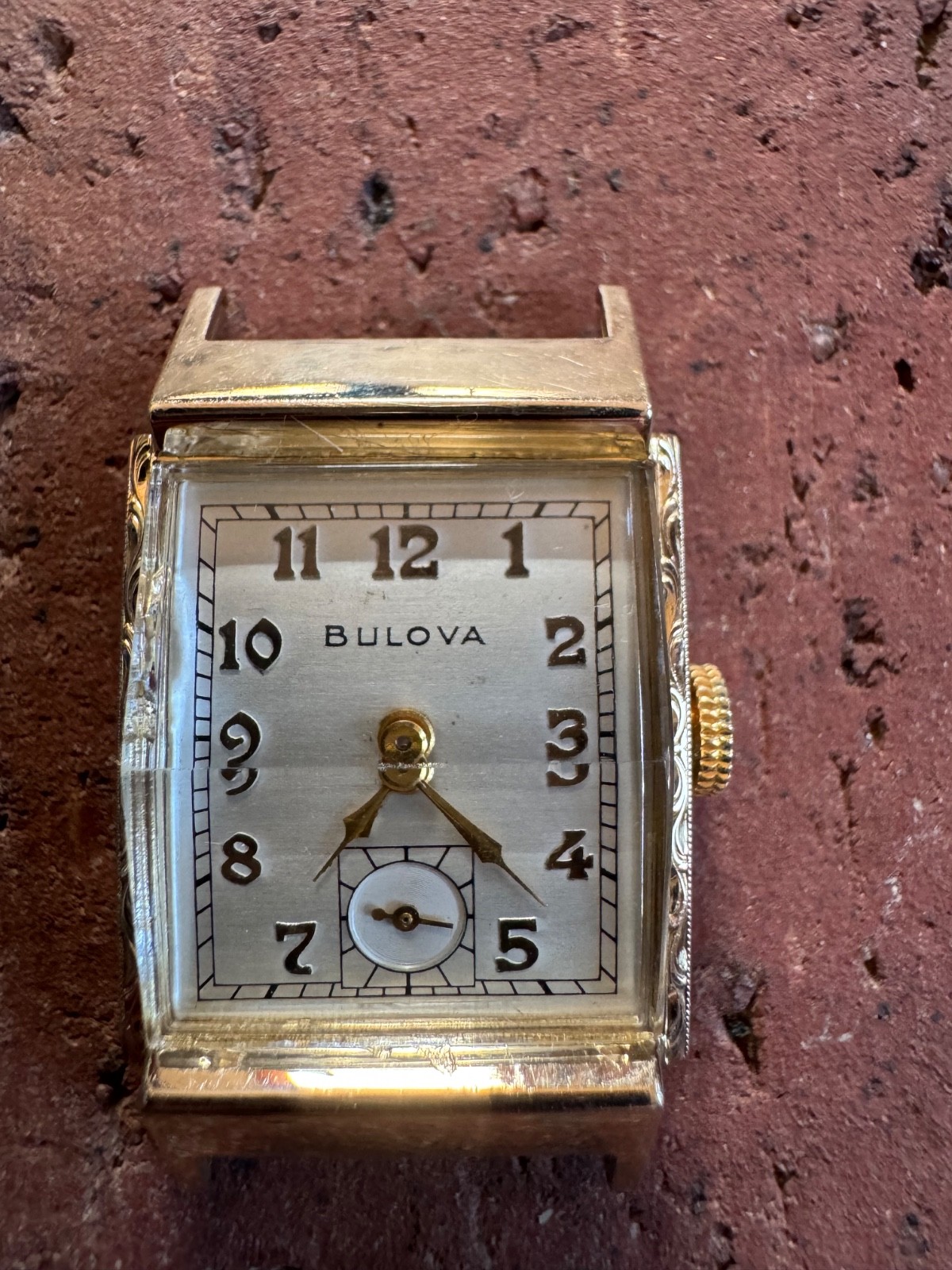Bulova 1950s Vintage Art Deco Tank Style Watch Running