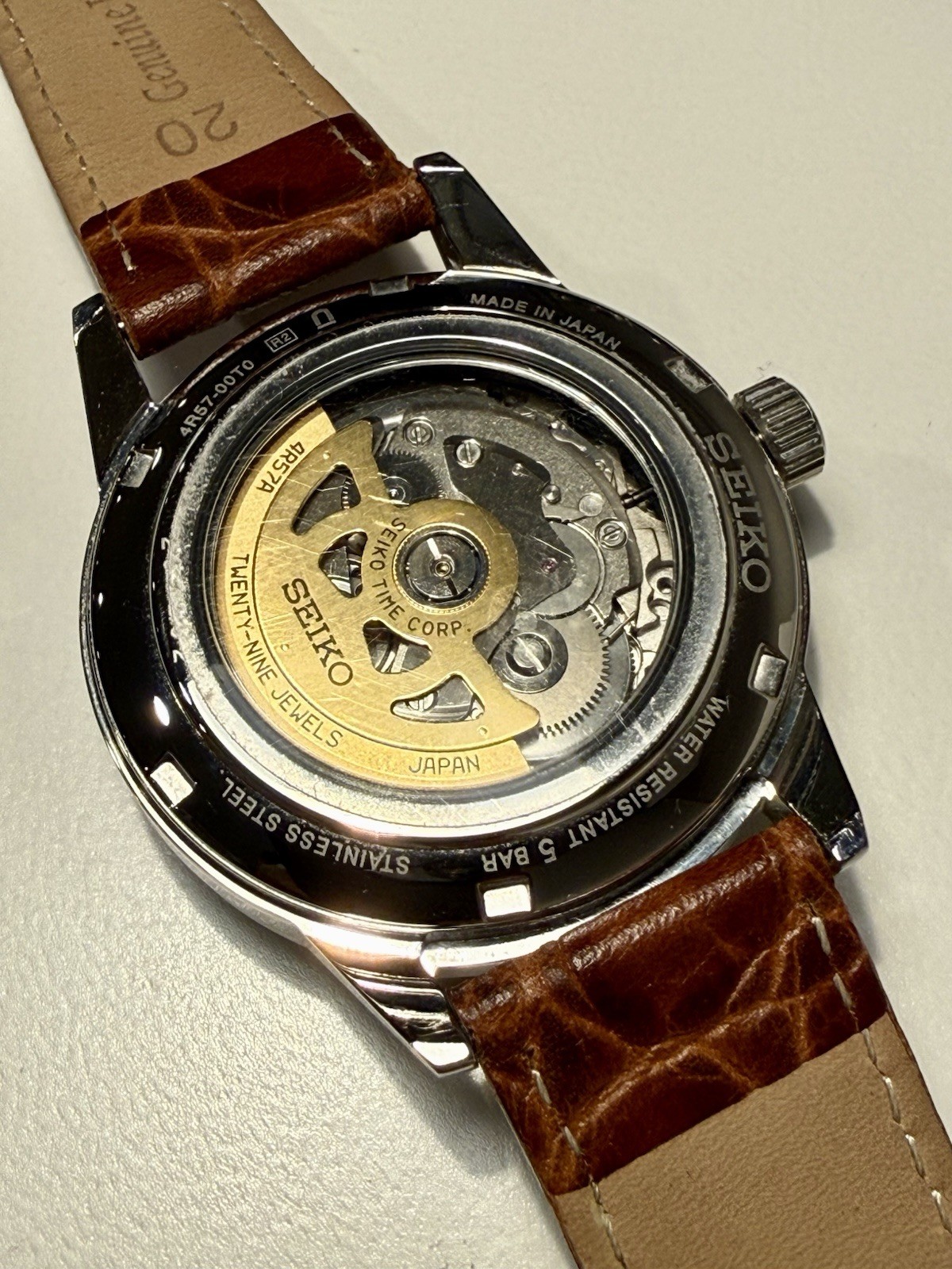 Seiko Presage Men’s Black Watch – SARY211 Automatic w Leather Strap And Bracelet