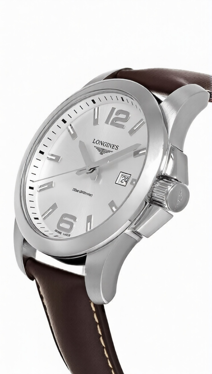 Longines Conquest 43mm Brown Leather Band Watch L3.760.4.76.5