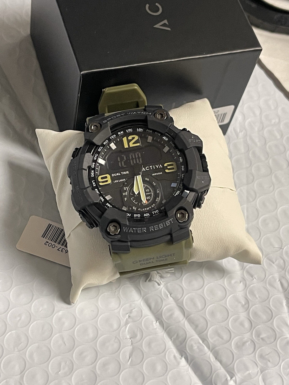 Activa – Invicta Men’s 56mm watch Black face and army green band