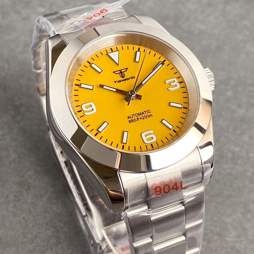 36mm/39mm Yellow Green Polished Bezel Sapphire NH35 PT5000 Automatic Men Watches