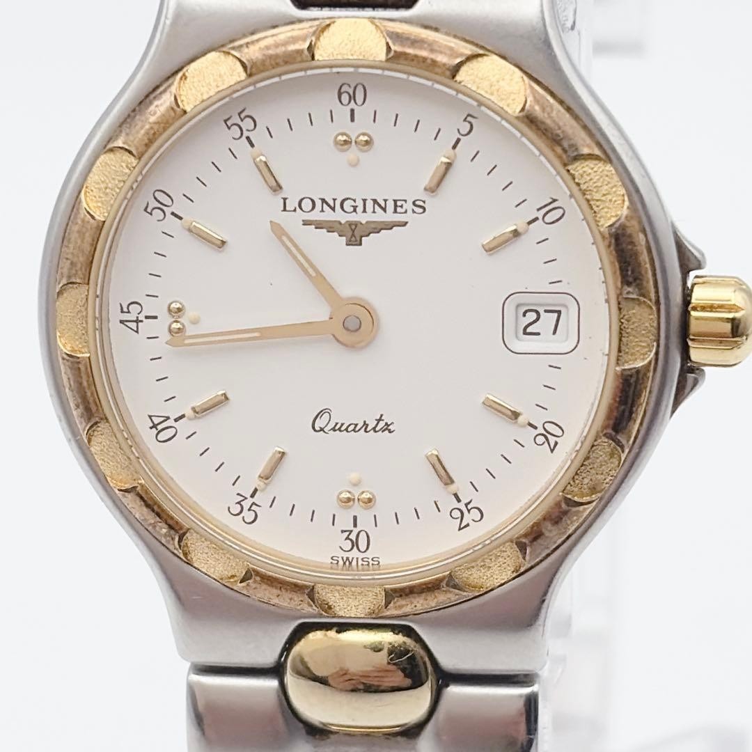[Near Mint] Vintage Longines Conquest L1.114.3 Gold White Dial 23mm Ladies Watch