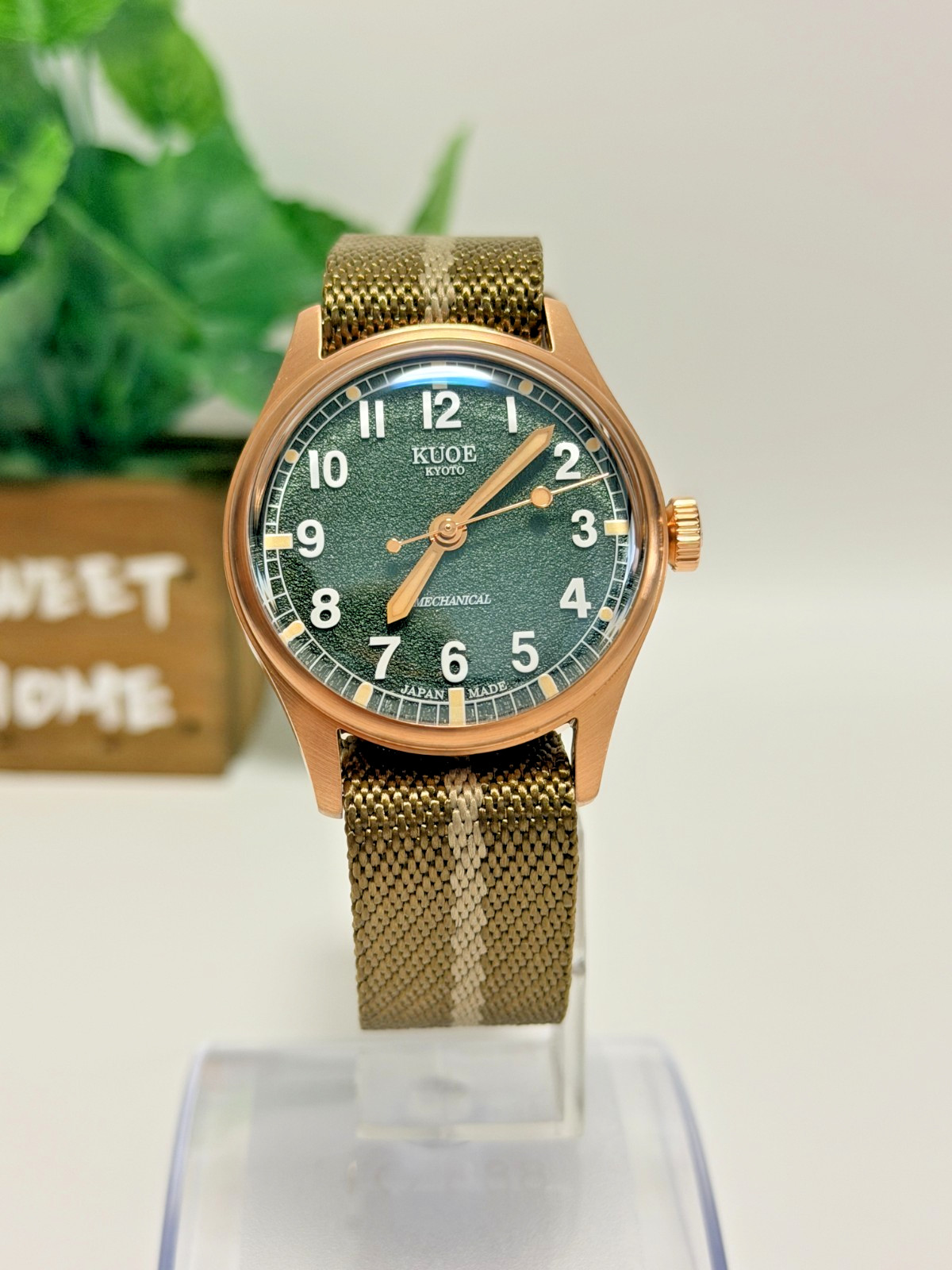 KUOE Old Smith 90 002 Bronze 35mm Automatic Watch Green Dial Japan Made