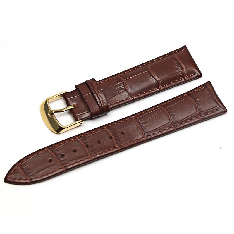 12/ 14/ 16/ 18/ 20/ 22/ 24mm Genuine Leather Wristband Watch Strap Band Bracelet