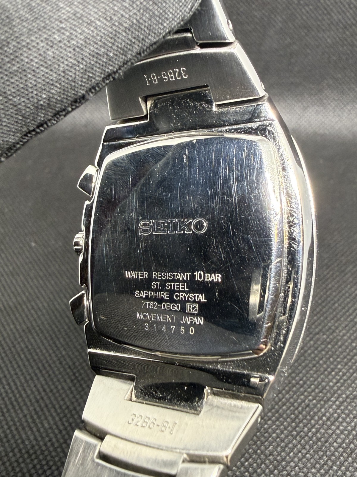 Seiko Premier Chronograph 7T62-0BG0 – White Dial Stainless Steel Men’s Watch