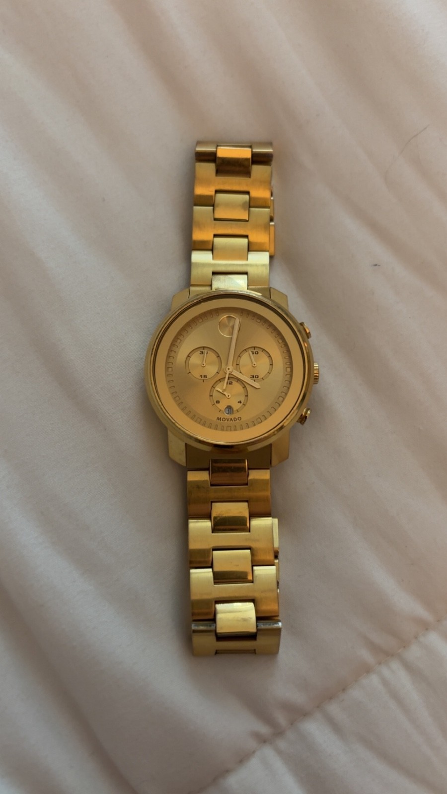 Movado Bold Chronograph Champagne Dial 44mm Quartz Watch MB.01.1.34.6156