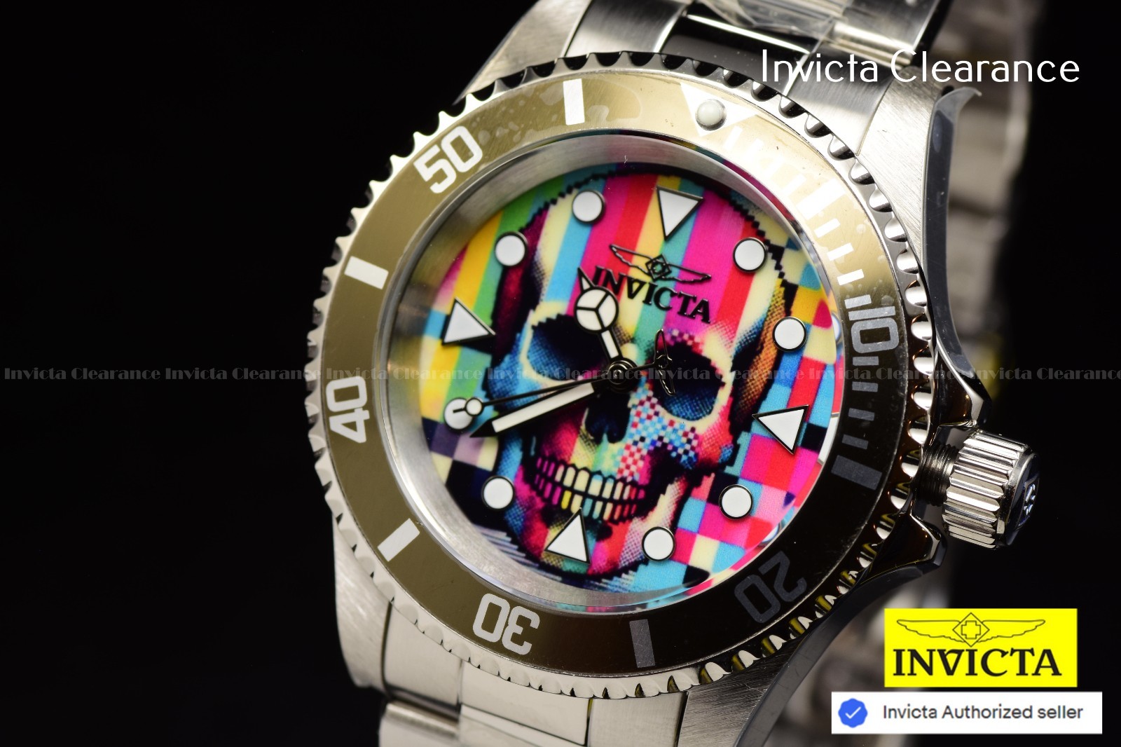 Invicta Men’s Racing JM Limited Edition Chronograph Black Dial Mesh Band Watch