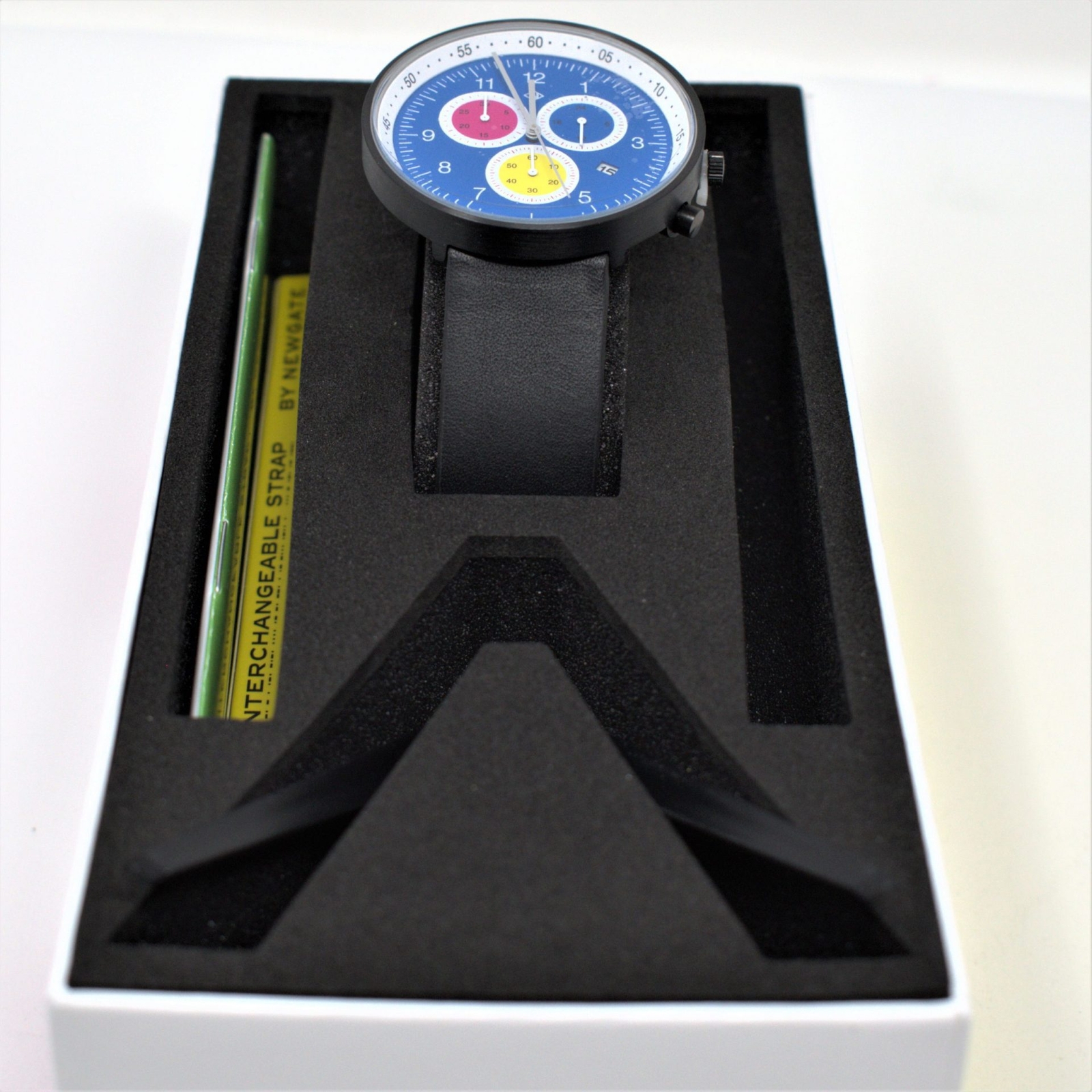 Newgate G6 Nassau Men’s Chronograph Watch Multicolour Canvas/Black Leather Blue