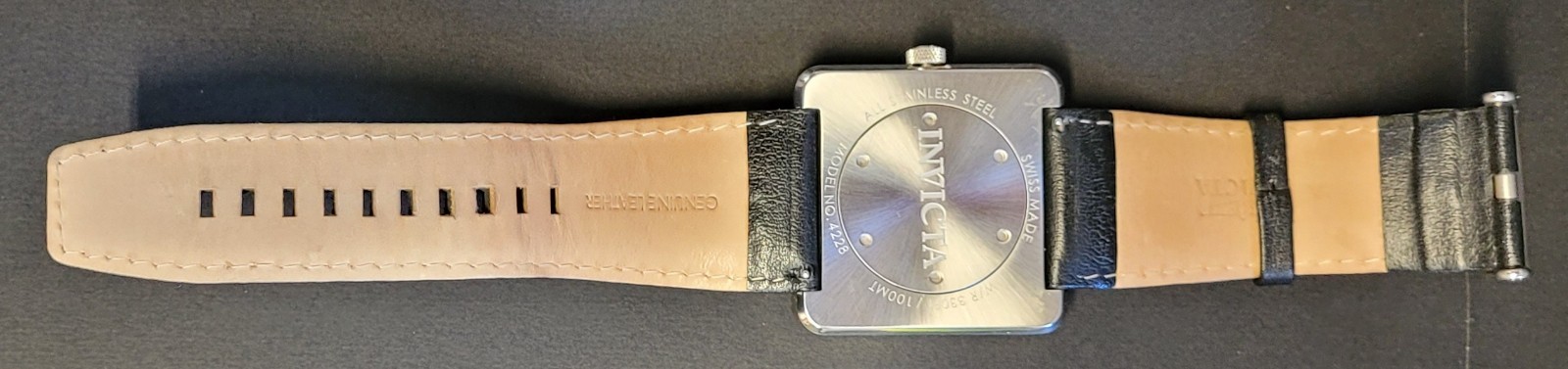 Invicta Men’s Military Square Leather Watch 4228