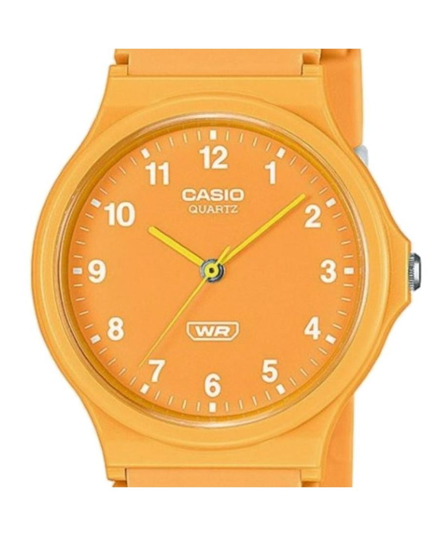 CASIO Men Analog Quartz Casual Watch Classic Dress Orange Dial Waterproof Round
