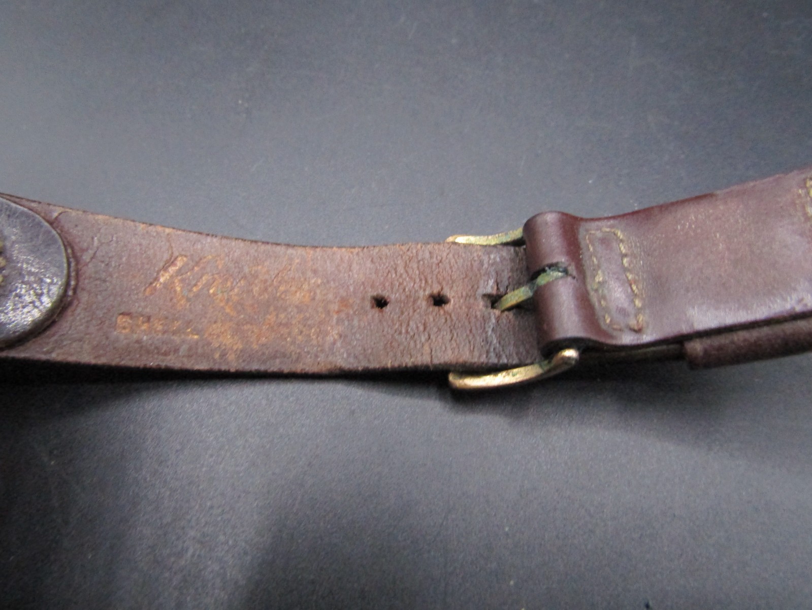 Vintage Rare Kreisler Shell Cordavan Leather Dark Brown Watch Band Strap 17mm