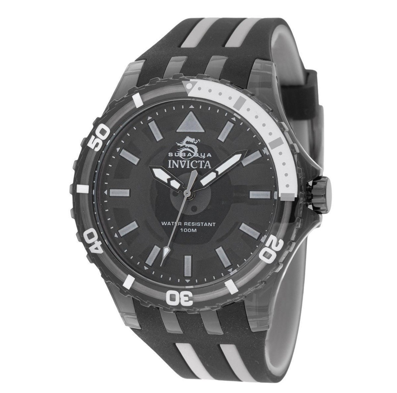 Invicta Men’s Watch Subaqua Quartz Black and Grey Silicone Rubber Strap 69447