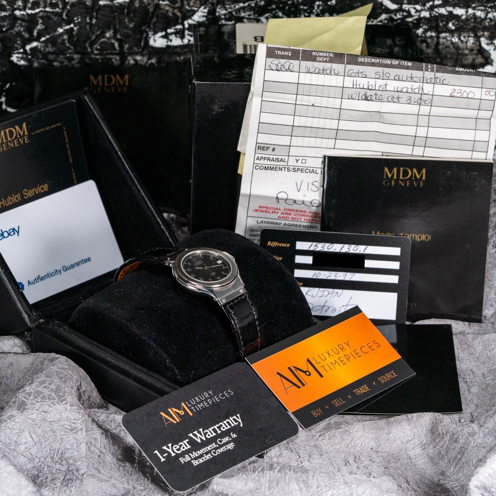Hublot MDM Strap & Clasp Conversion – Full Set 36mm Black Dial Unisex Watch