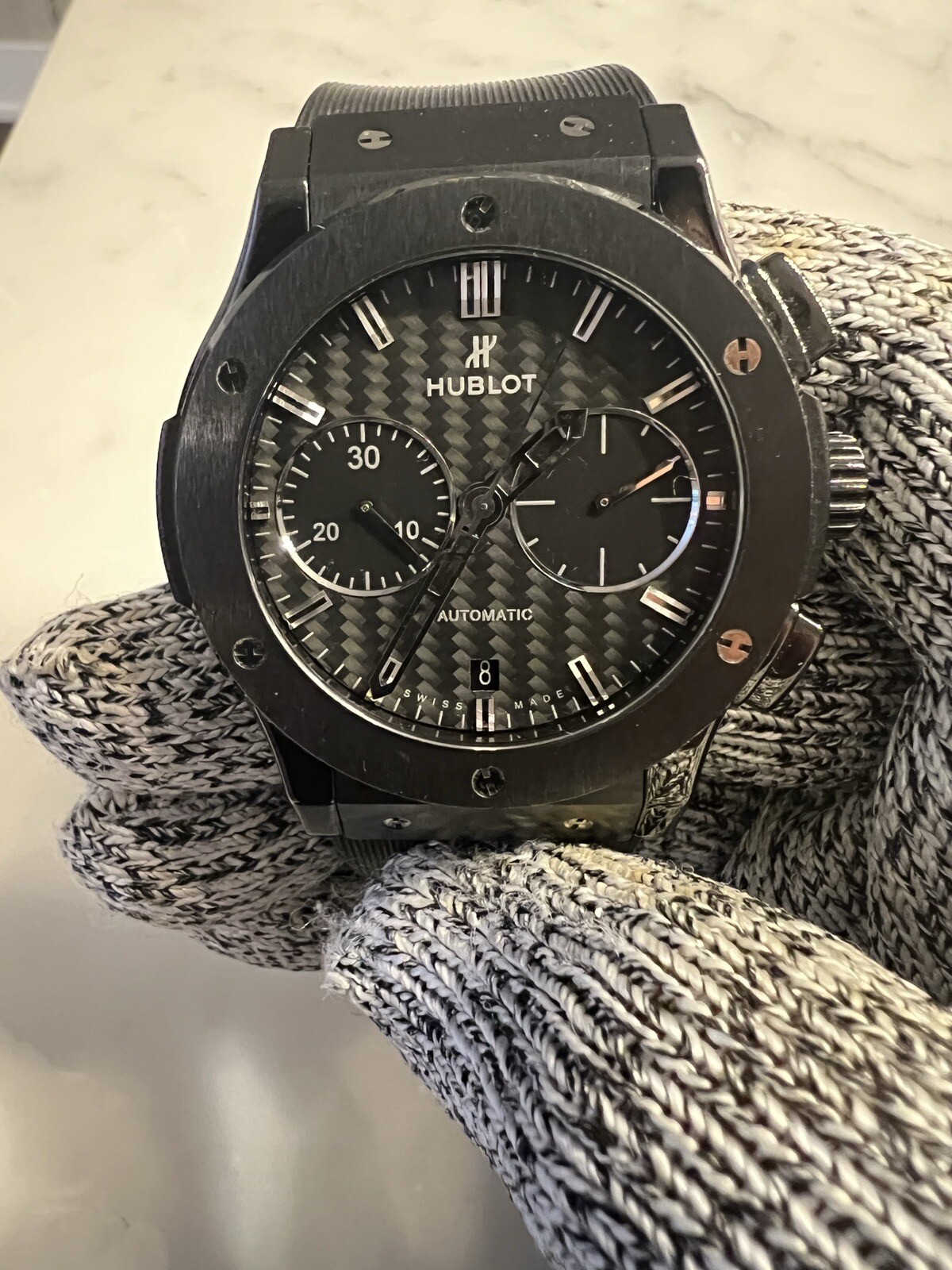 Hublot Classic Fusion Chronograph Ceramic Carbon Fiber Dial 521.CM.1770.RX
