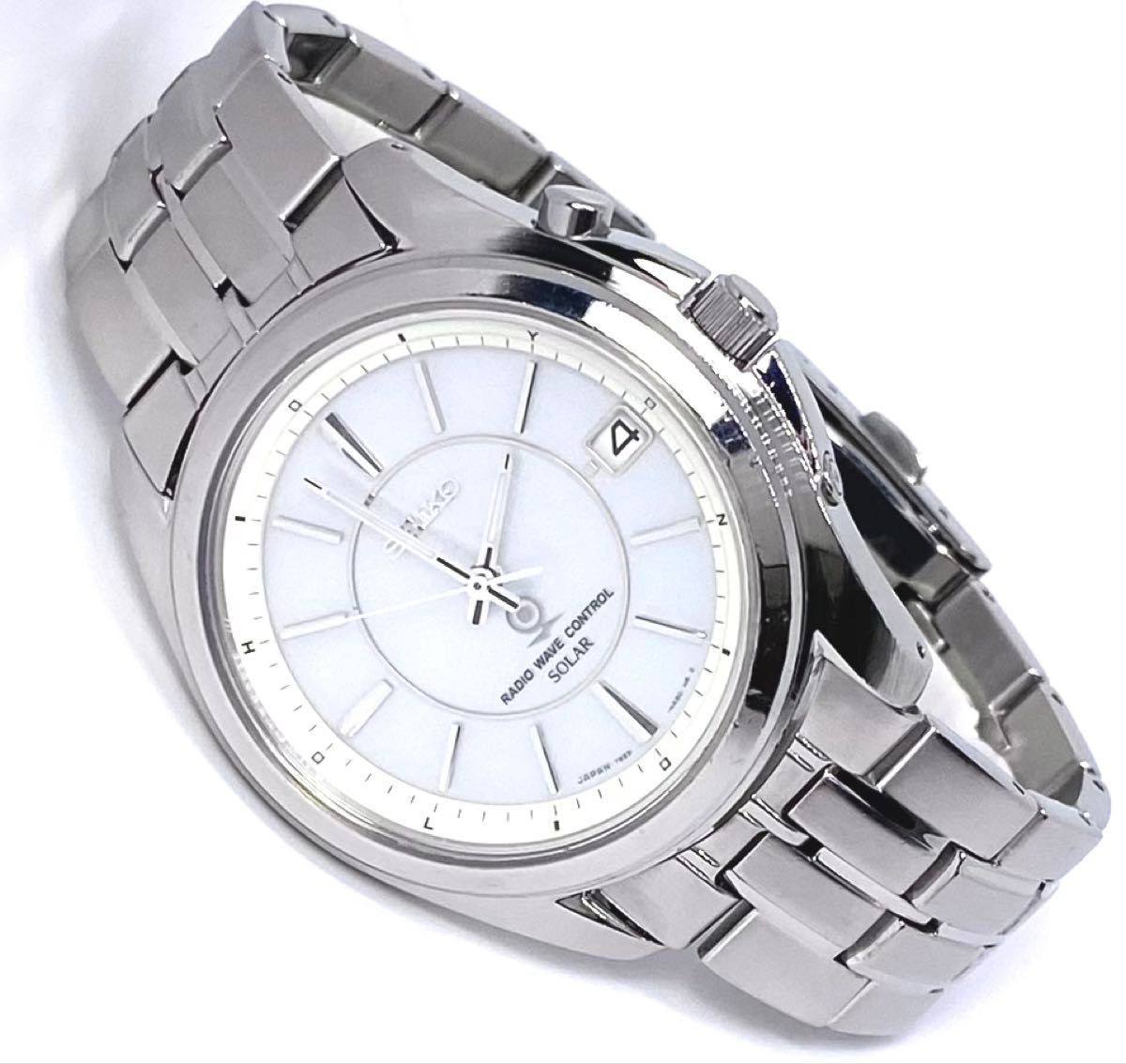 Seiko 7B22 Radio Solar Silver Dial Stainless Watch