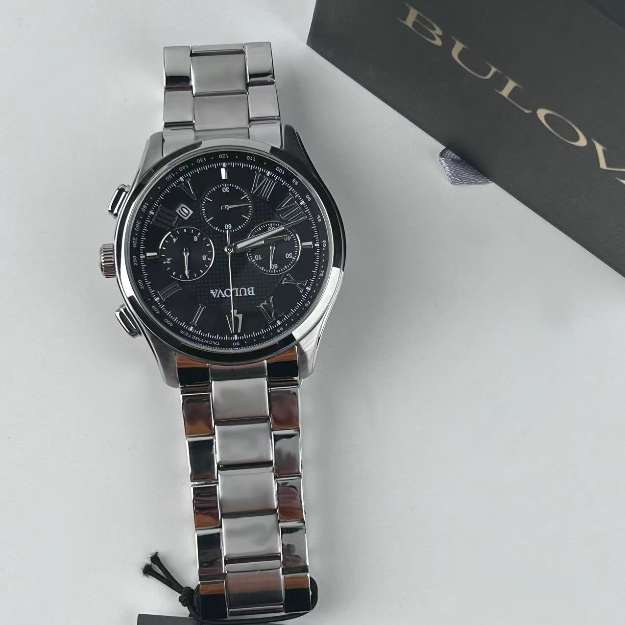 Bulova Wilton 96B288 Men’s Quartz Chronograph Watch Black Dial Men’s Watch 46mm