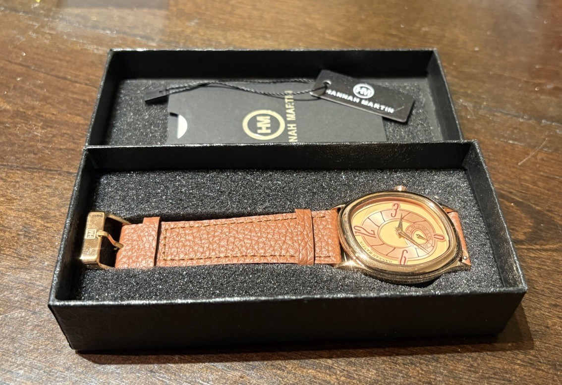 Hannah Martin 40mm Rose Gold Quartz Watch 7mm Thin Homage To Berneron Mirage