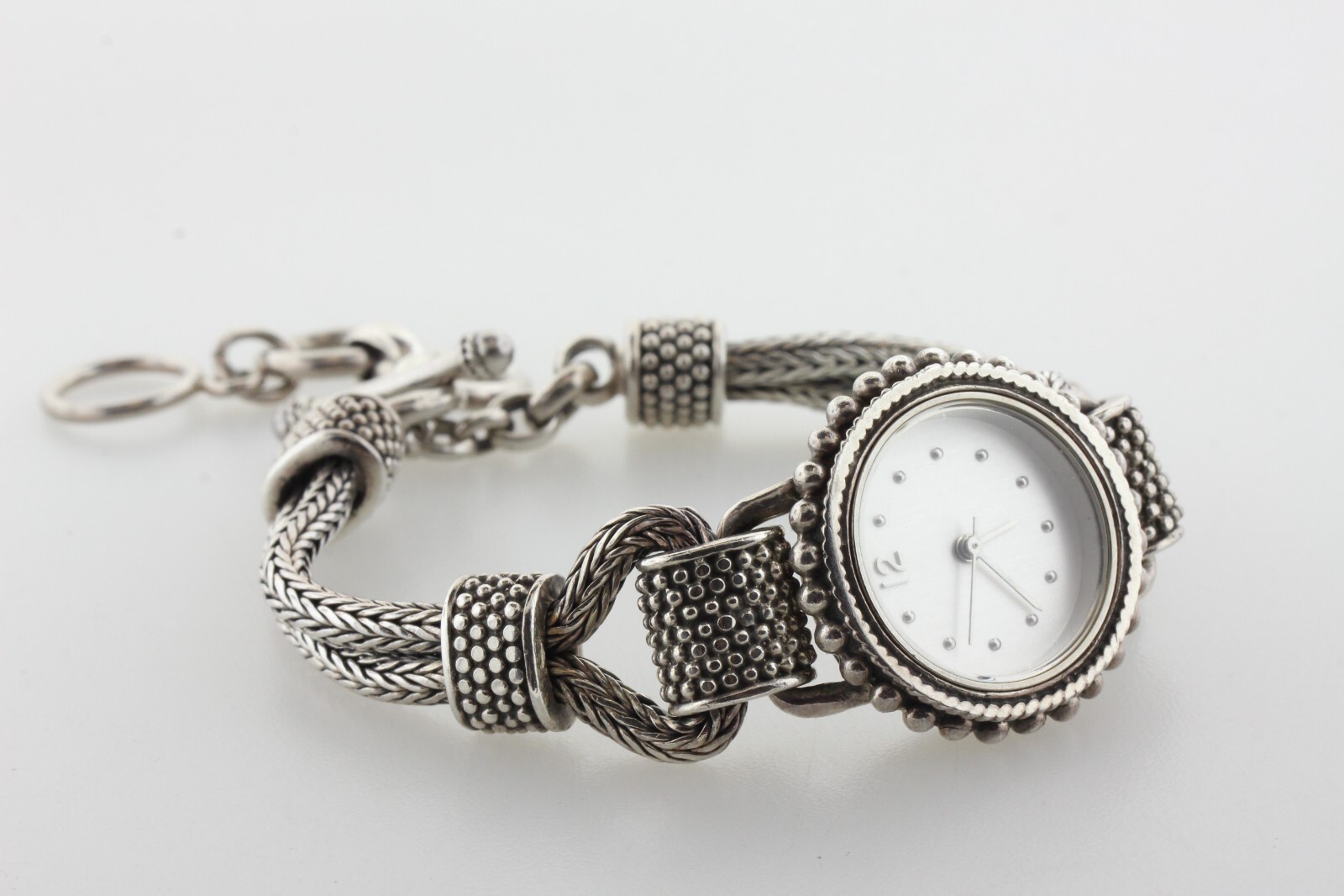Suarti Bali BA Indonesia Sterling Silver 925 Braided Wheat Chain Watch 6.5″-8.5″