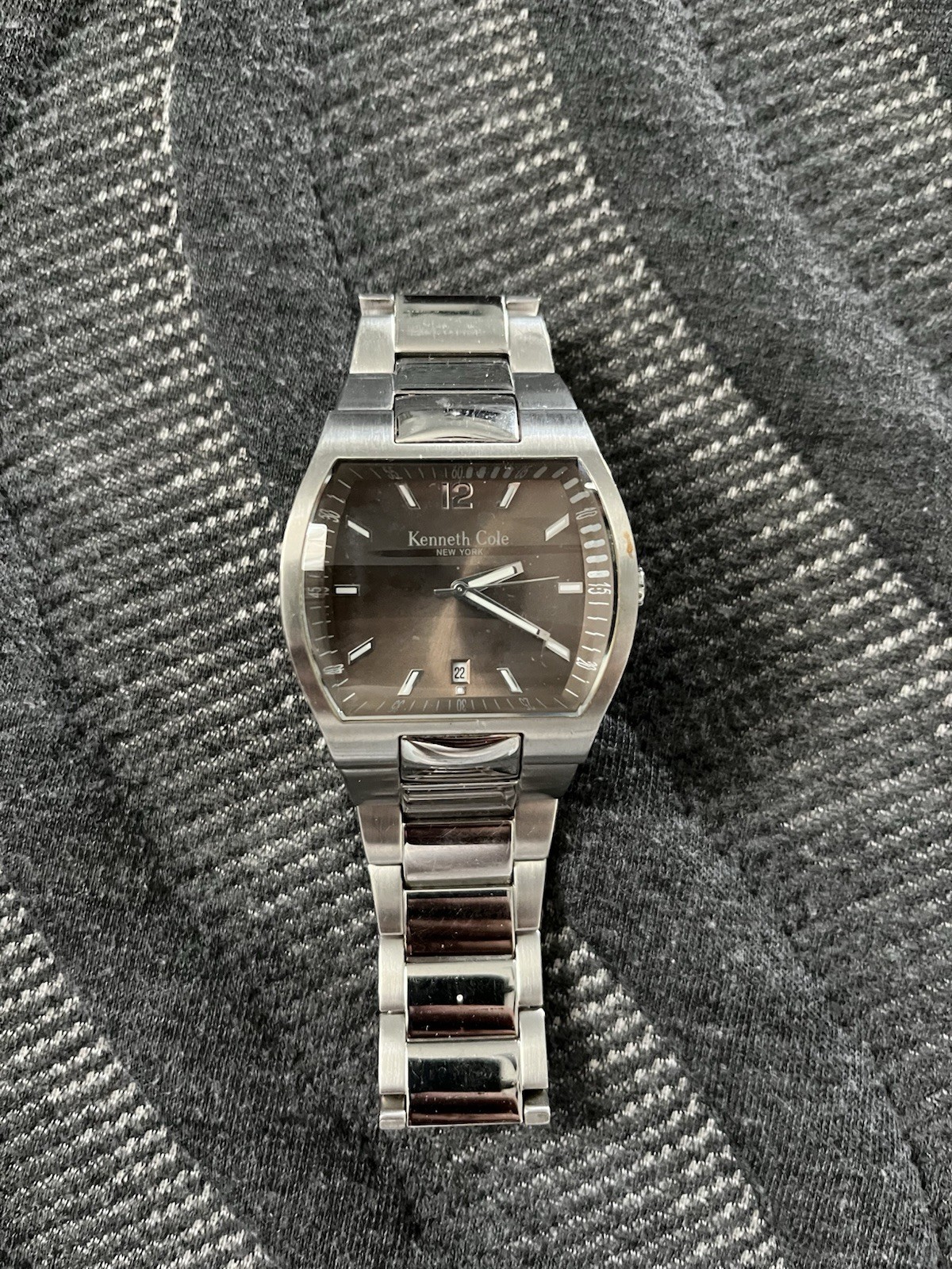 Kenneth Cole New York Men’s Quartz Silver Tone Tonneau Watch Bronze