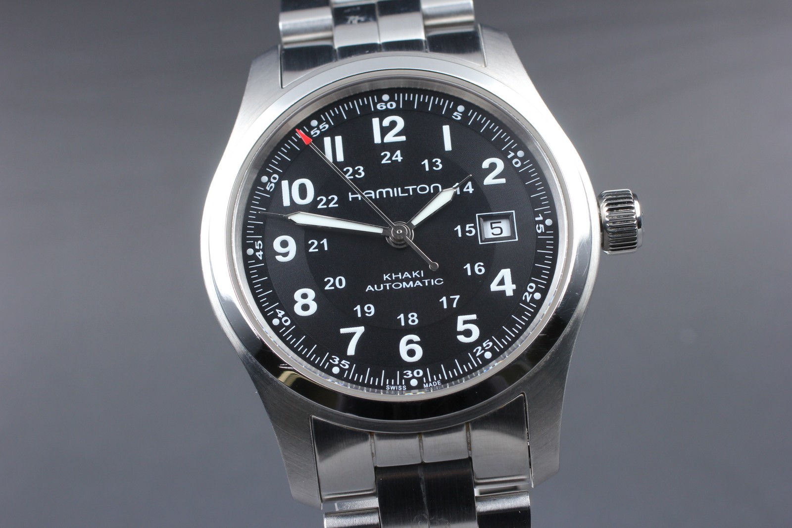 [N MINT] Hamilton Khaki H706050 Black Dial Automatic Date 25J Men’s Swiss Watch