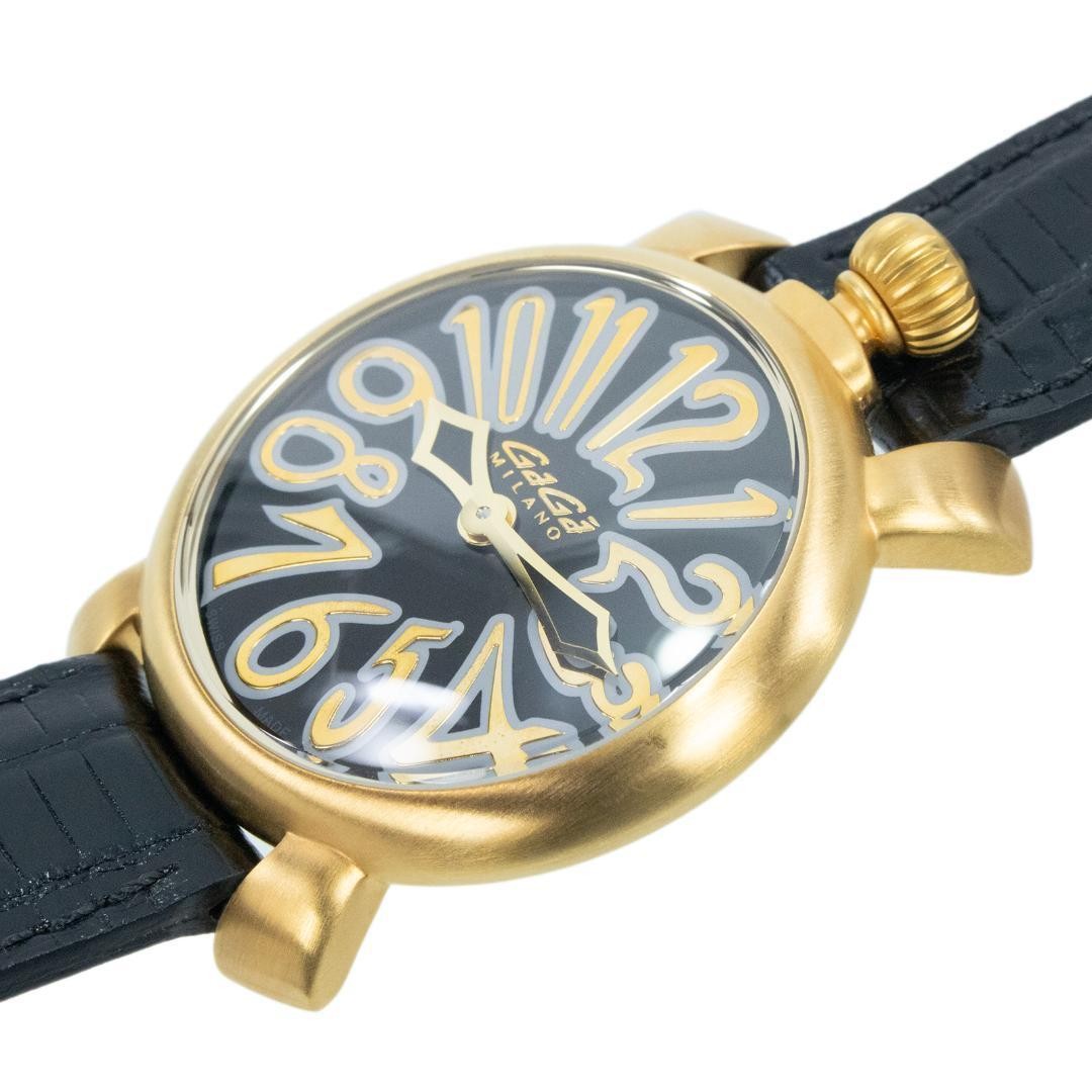 Gaga Milano Manuale 35mm Quartz Ladies Black Gold Watch Japan 072931