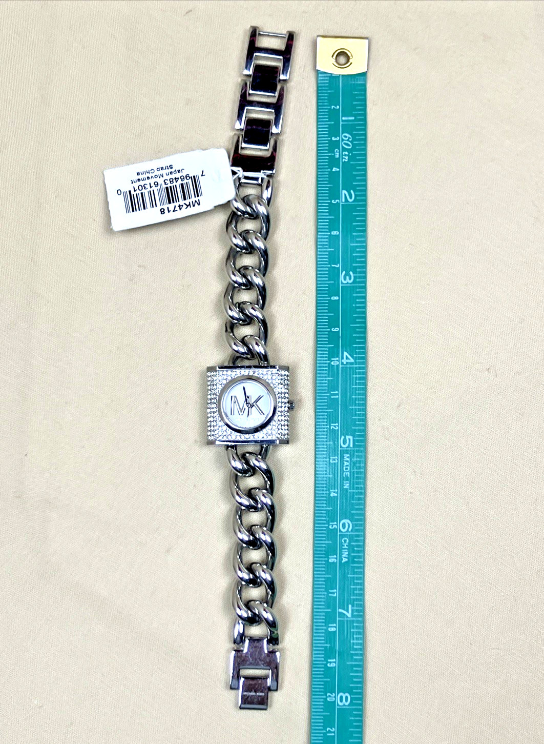 Michael Kors MK Chain Lock White Dial Ladies Watch MK4718 AS IS NEEDS BATT $250