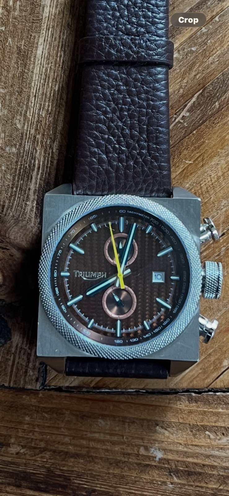 Triumph scrambler motorcycle chronograph watch brown Citizen Miyota 0s20