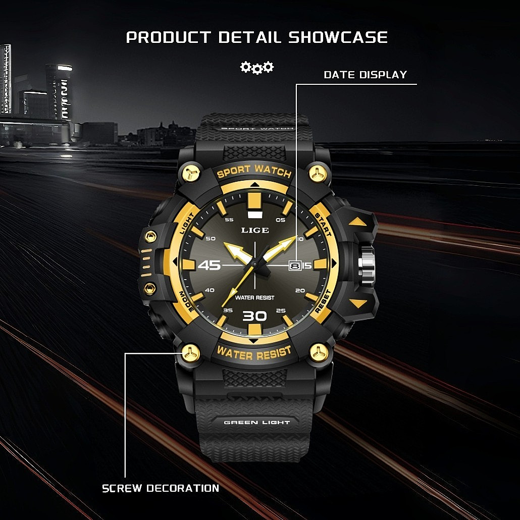Luxury Men’s Watch Quartz Diver Sport Analog Luminous Waterproof Man Wristwatch