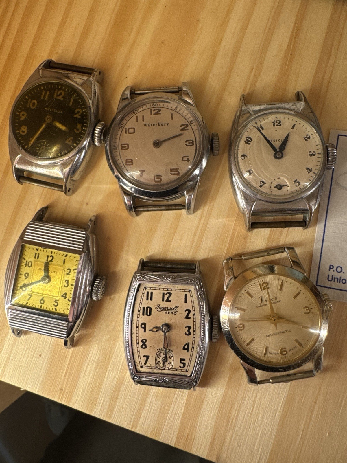 6 Mixed Brands Vintage Manual Wind Wristwatch Lot – Waterbury Westclox Ingersoll